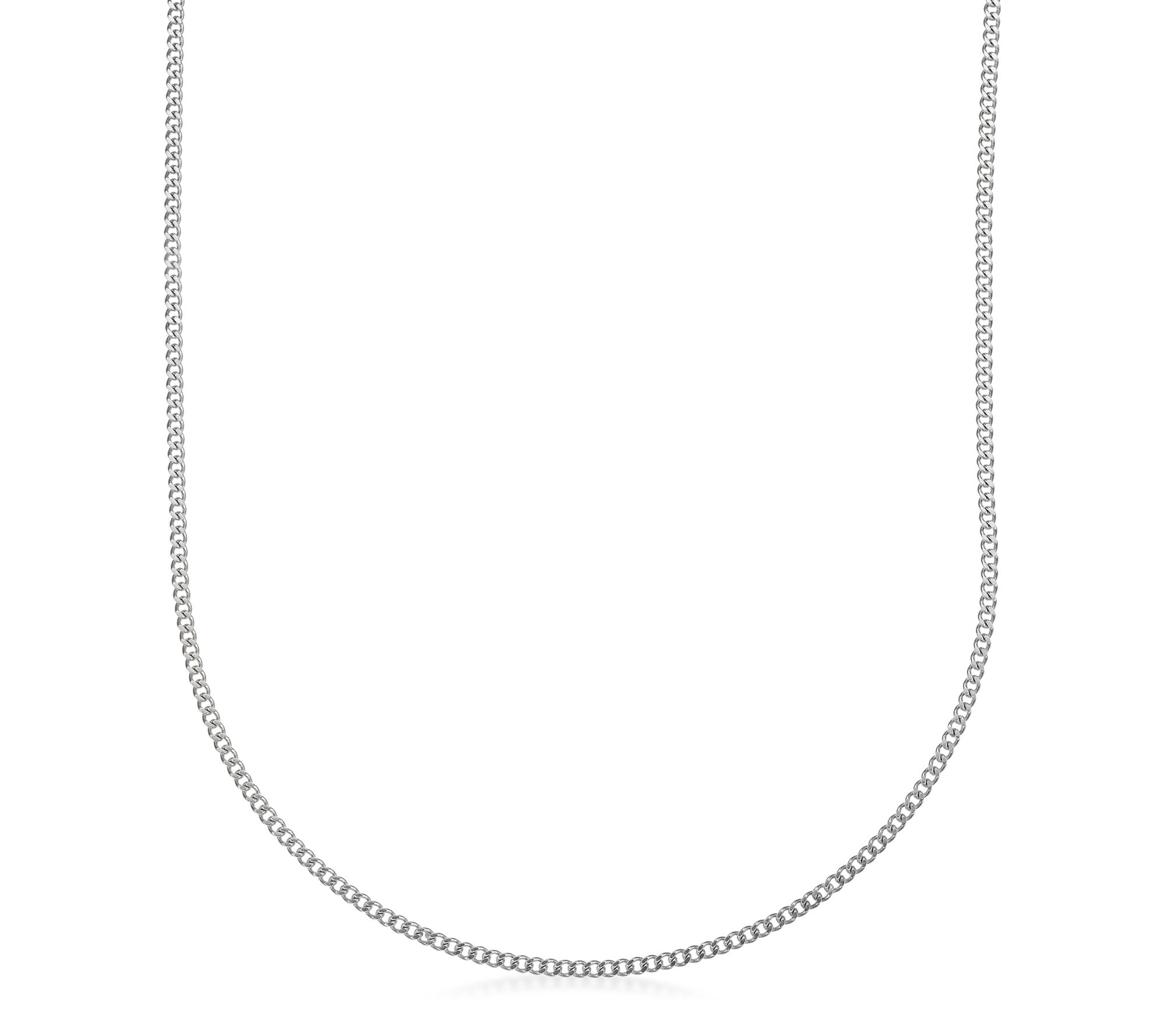 LYNX Men's Stainless Steel 2MM Curb Chain Necklace