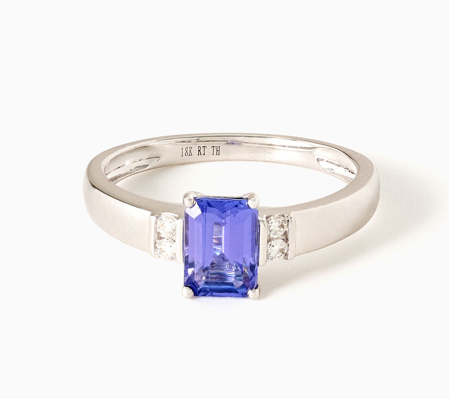 Pure Tanzanite by Jeff Moseley Emerald Cut Ring, 18K Gold