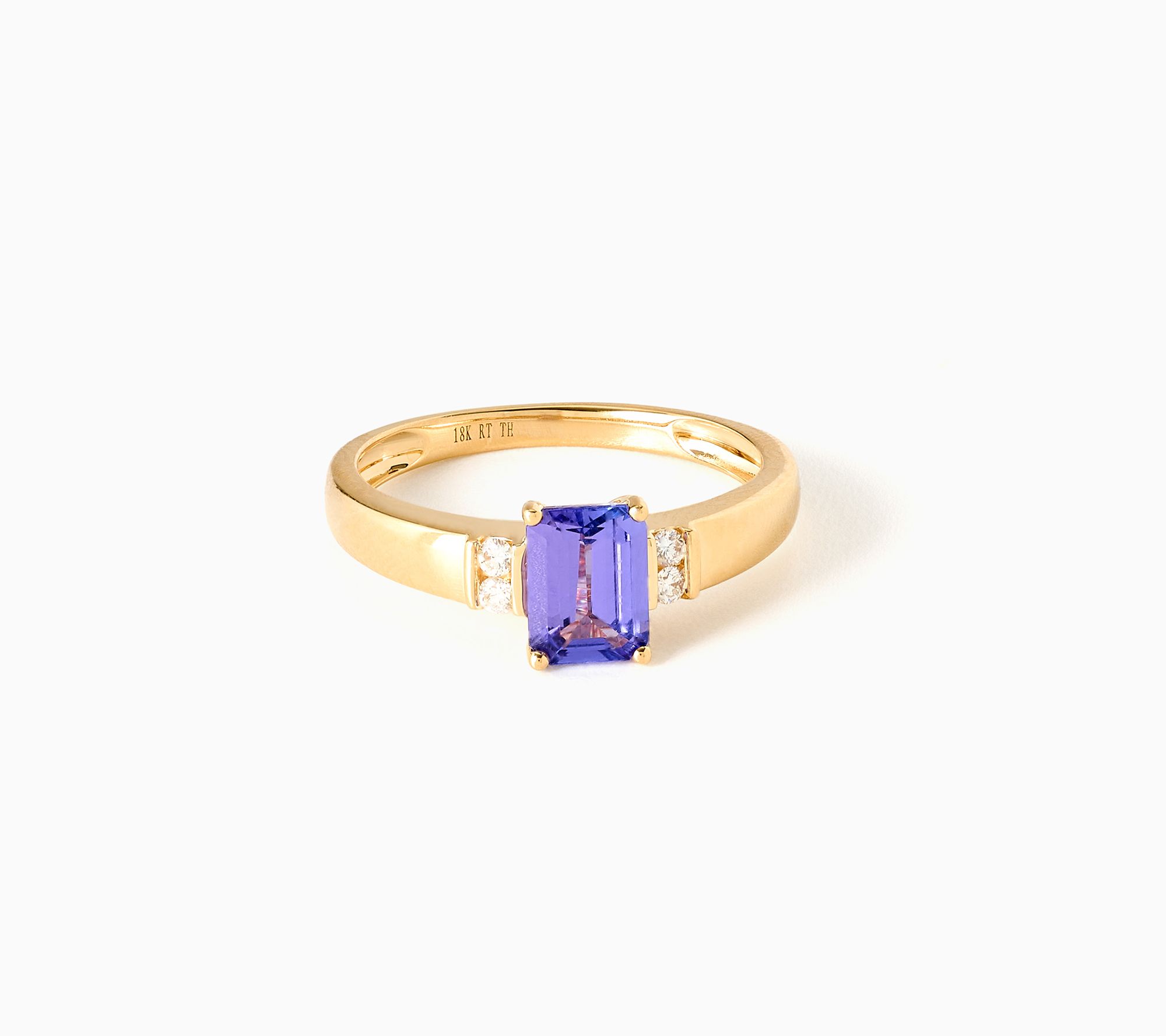 Pure Tanzanite by Jeff Moseley Emerald Cut Ring, 18K Gold