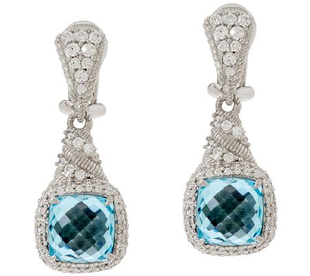 Judith Ripka Sterling 6.65ct Blue Topaz & Diamonique Earrings - QVC.com