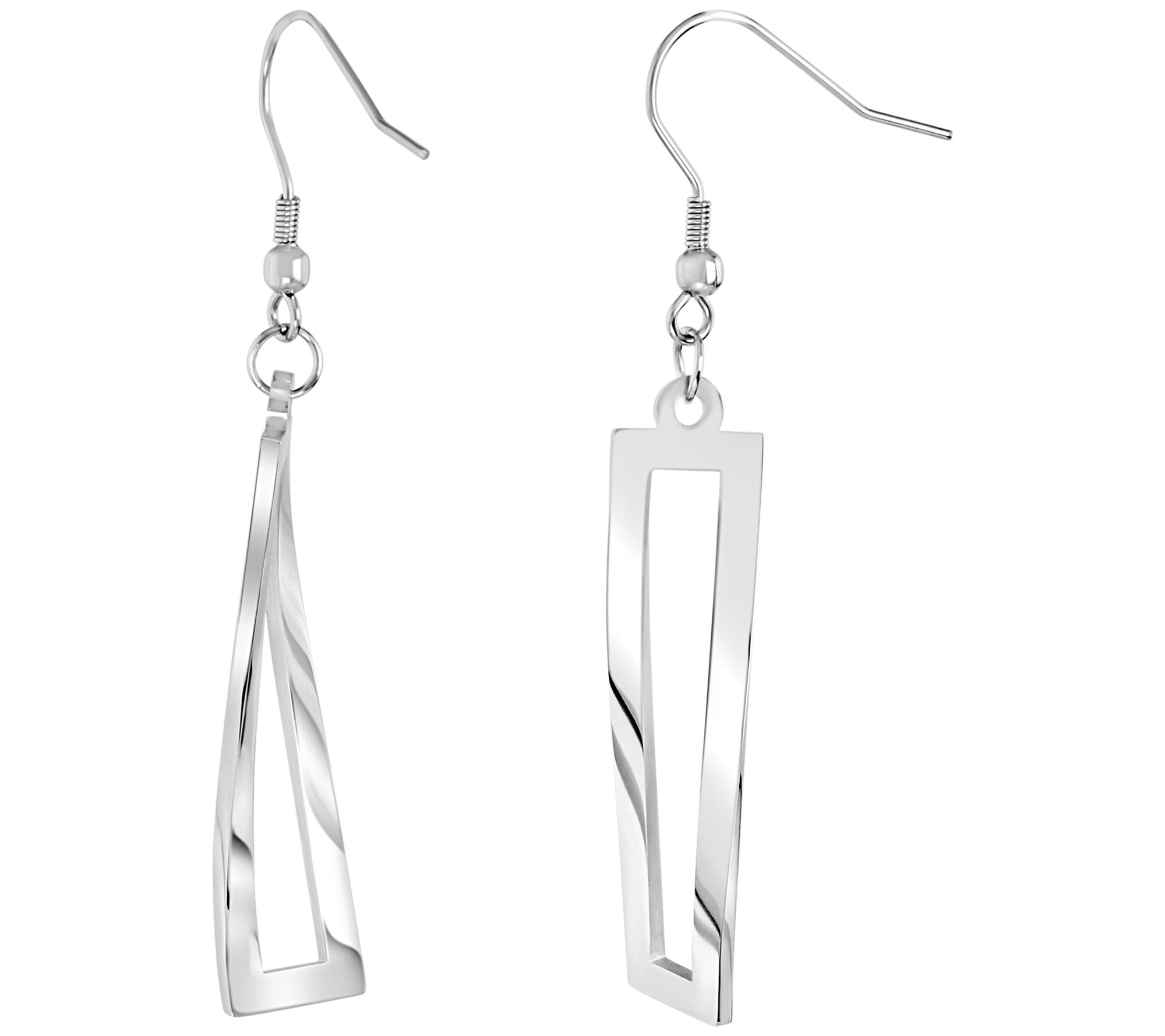 Steel by Design Twisted Rectangle Drop Earrings