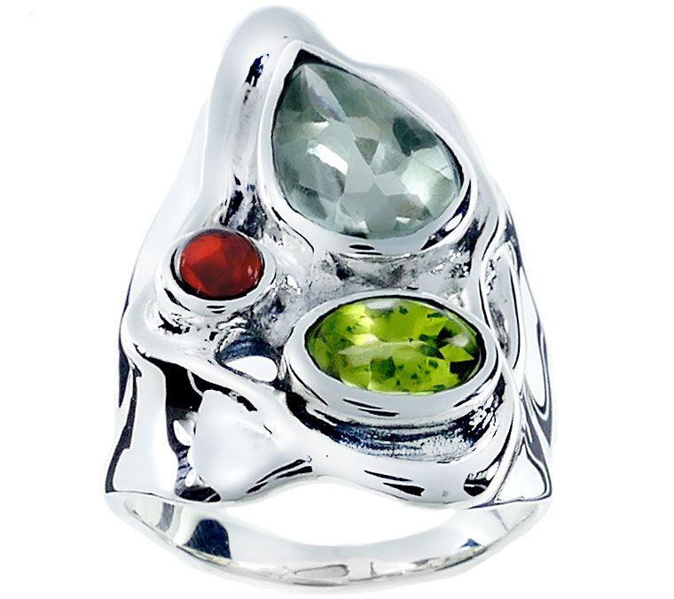 Hagit Sterling 3.65 cttw Multi-gemstone Ring - QVC.com