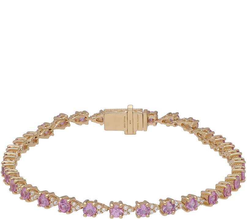 Judith Ripka 14K 4.30ct Pink Sapphire Diamond7-1/2