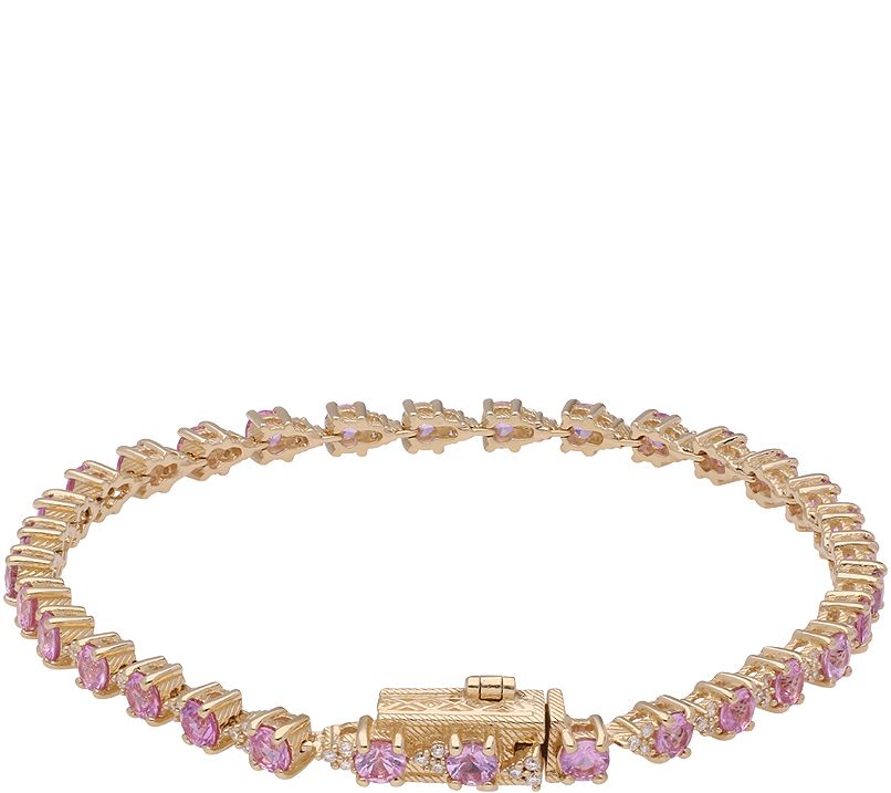 Judith Ripka 14K 4.30ct Pink Sapphire Diamond7-1/2