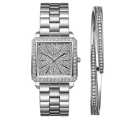 JBW Women's Crystal Stainless Diamond Watch & Bracelet Set