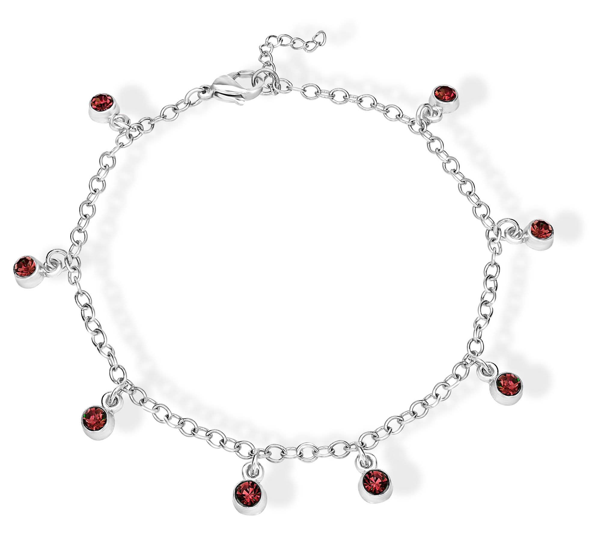 Steel by Design Crystal Birthstone Charm Ankle Bracelet