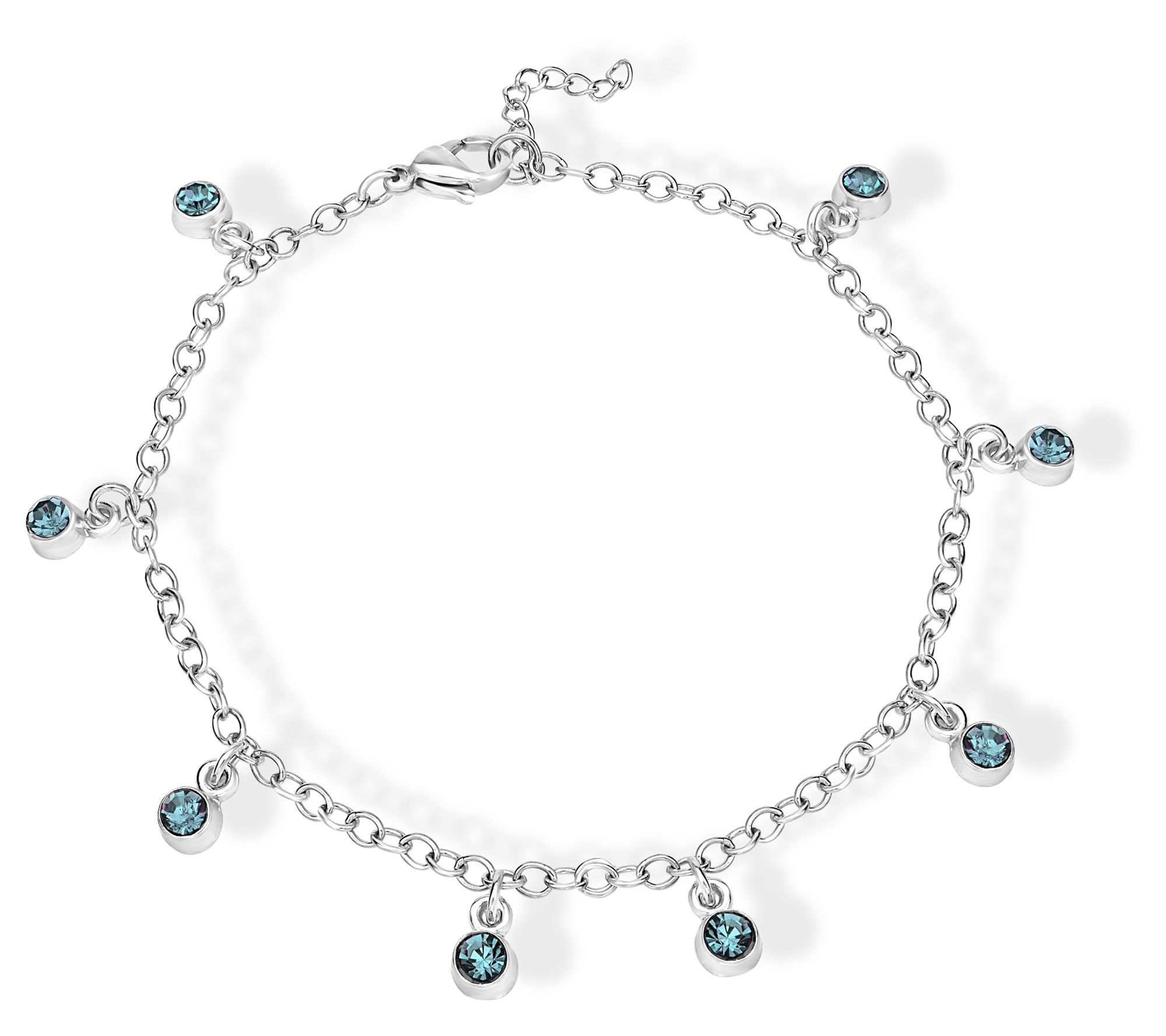 Steel by Design Crystal Birthstone Charm Ankle Bracelet