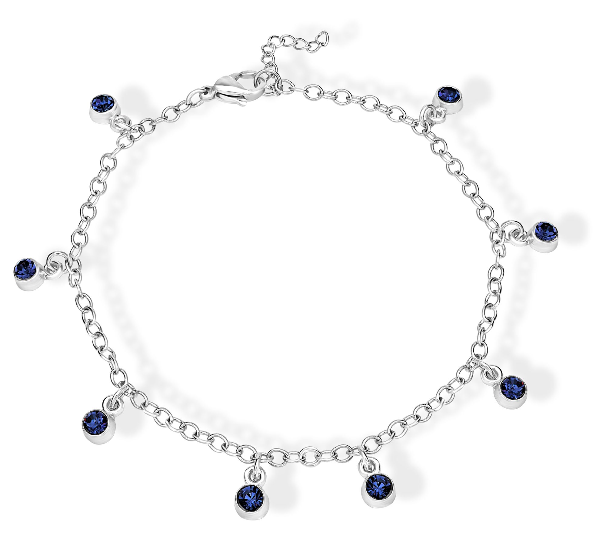 Steel by Design Crystal Birthstone Charm Ankle Bracelet