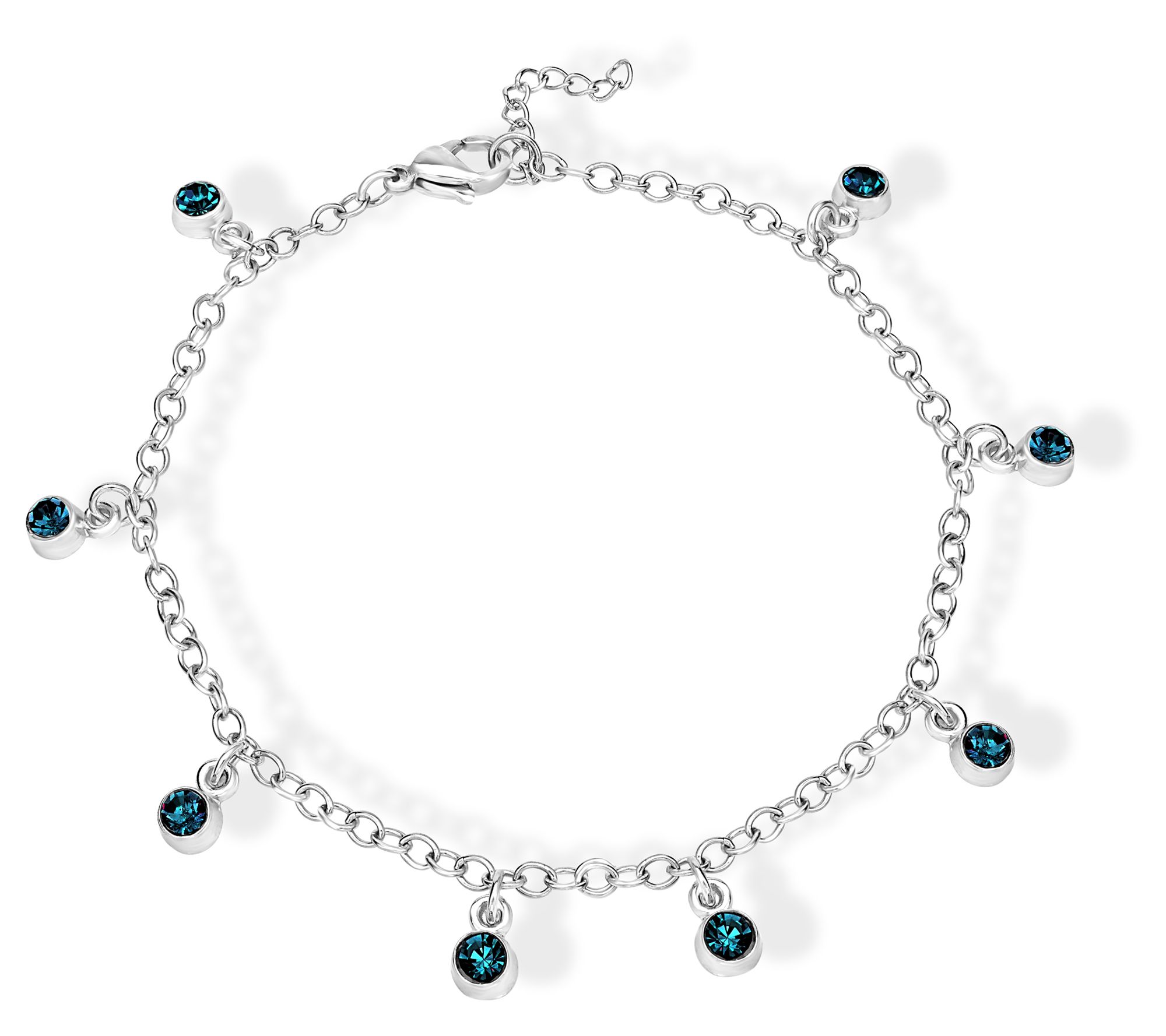 Steel by Design Crystal Birthstone Charm Ankle Bracelet