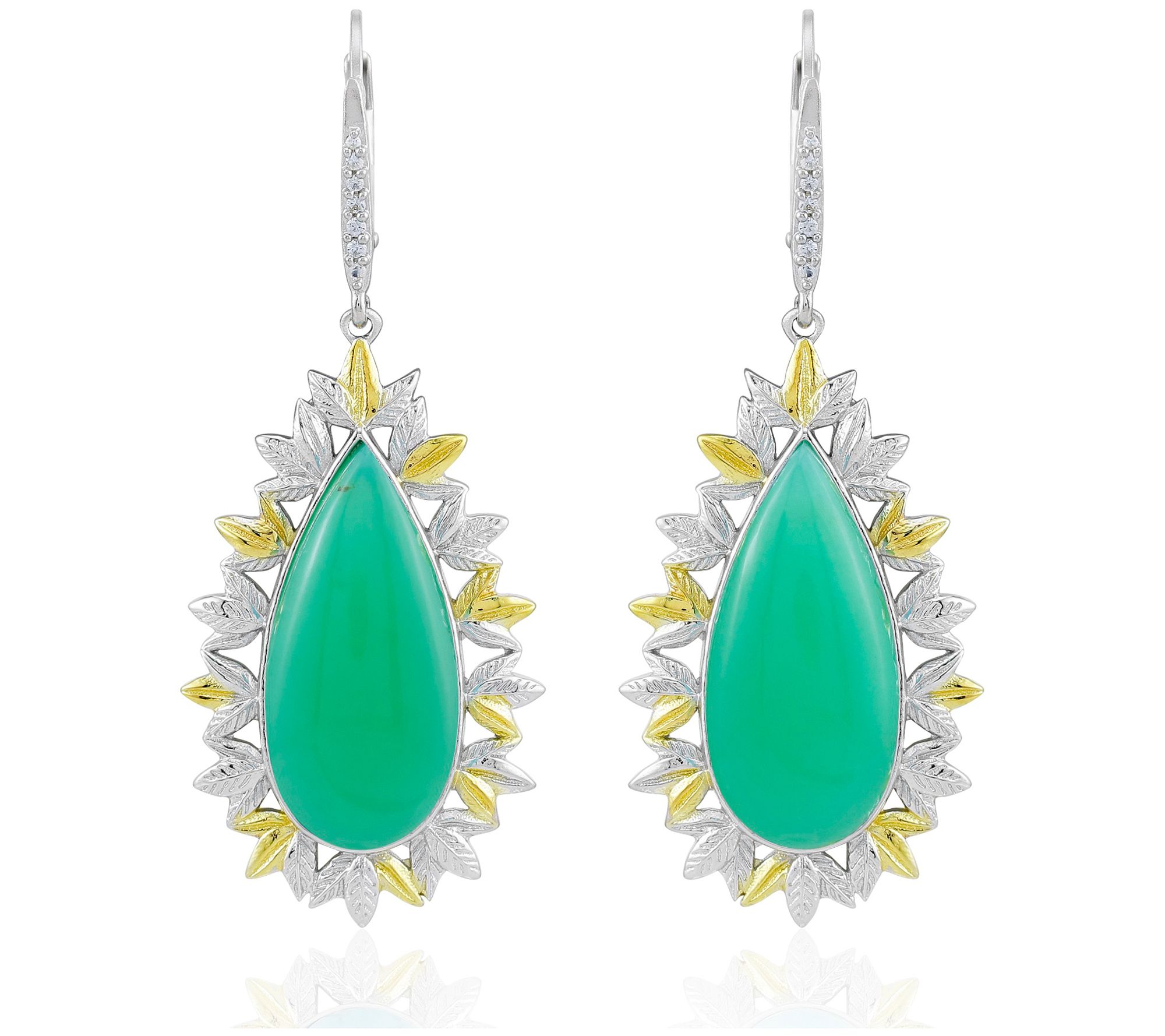 Generation Gems Two-Tone Drop Earrings, Sterling Silver
