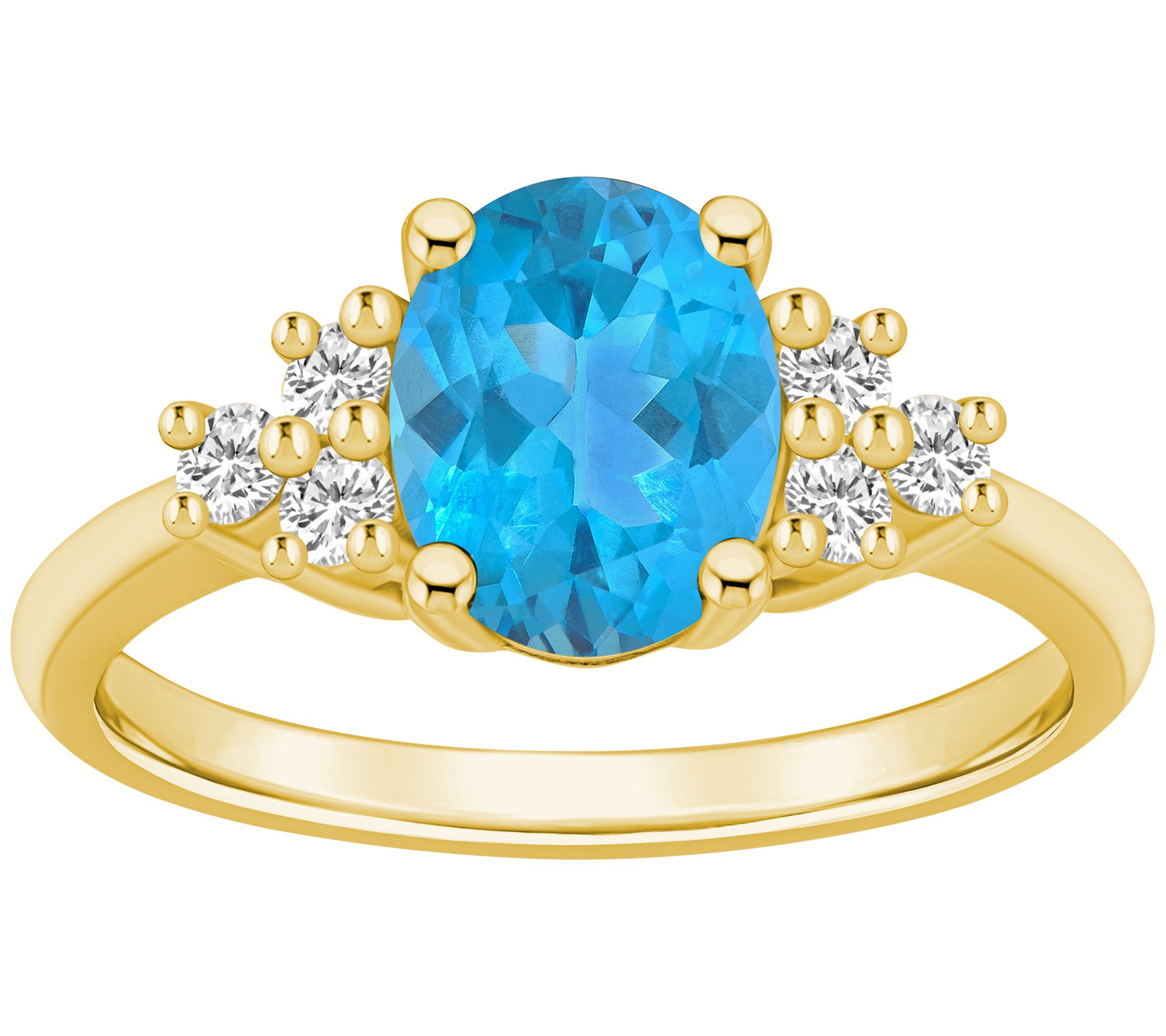 Affinity Gems Oval Gemstone & Diamond Ring, 14K Gold