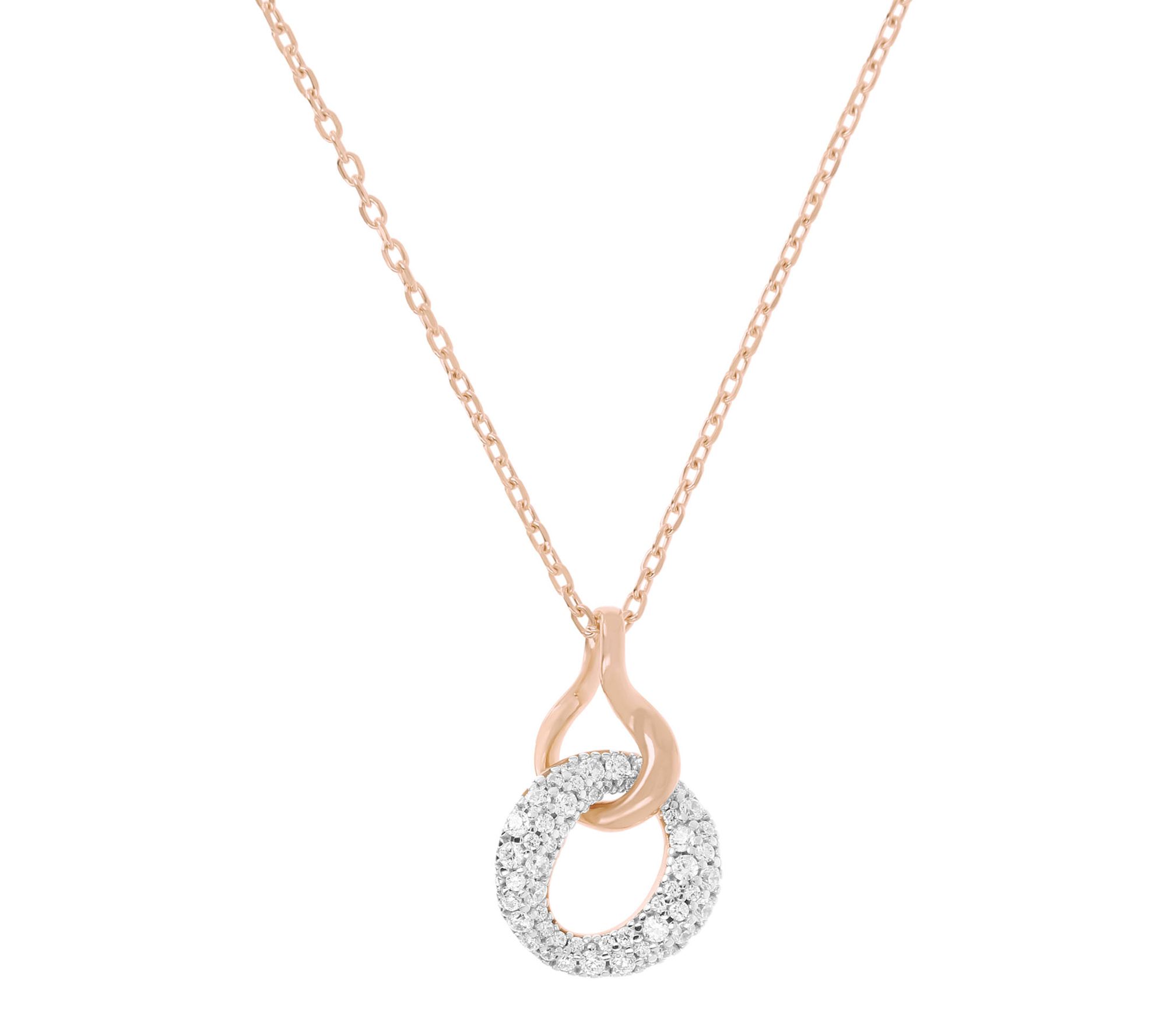 Louis Dell'Olio Sterling Pave Slide Pendant w/Chain - QVC.com