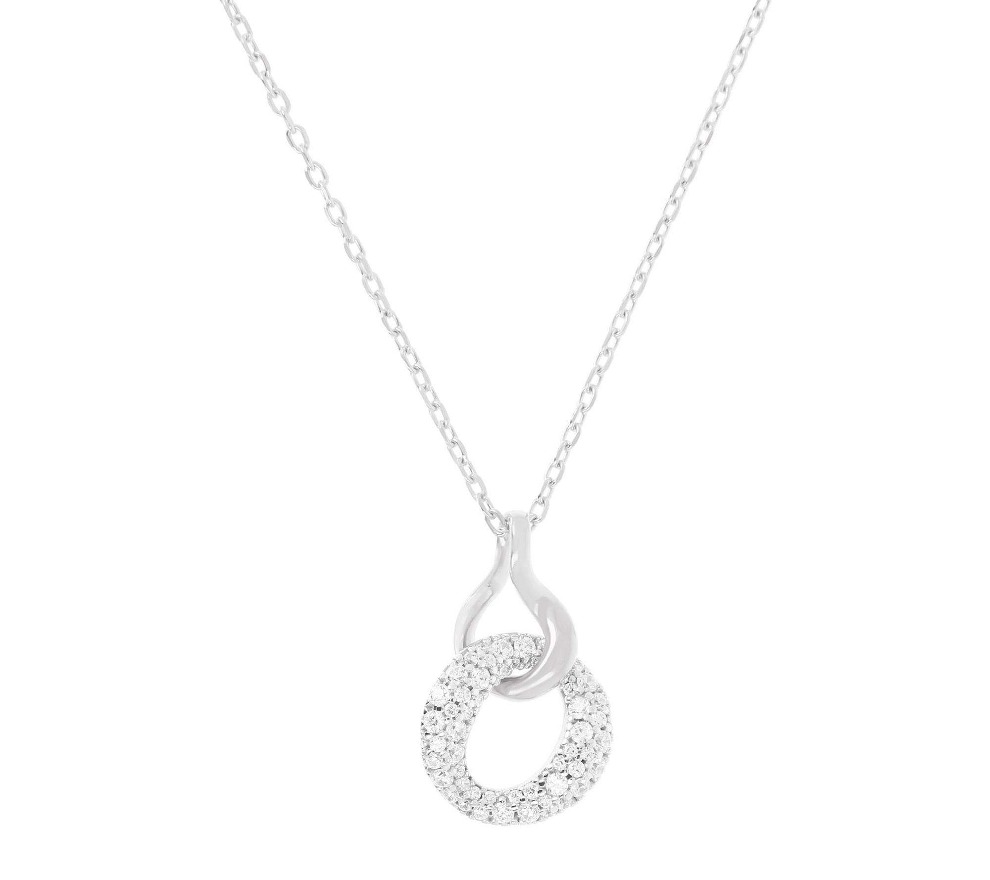 Louis Dell'Olio Sterling Pave Slide Pendant w/Chain