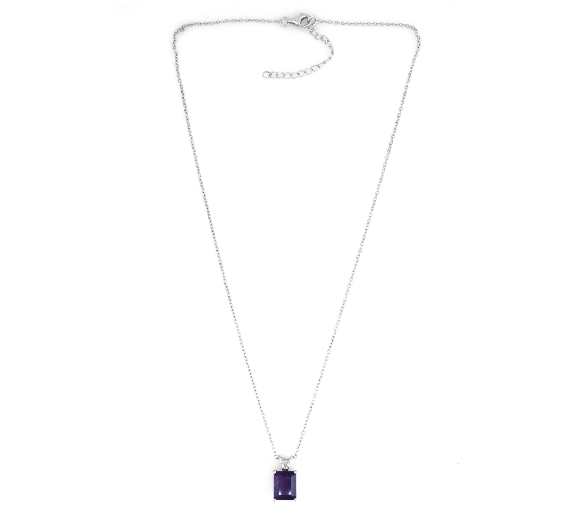 Affinity Gems Amethyst Pendant w/ Chain, Sterling Silver