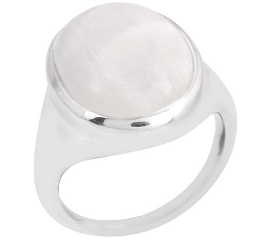 Affinity Gems Oval Rainbow Moonstone Ring, Sterling Silver