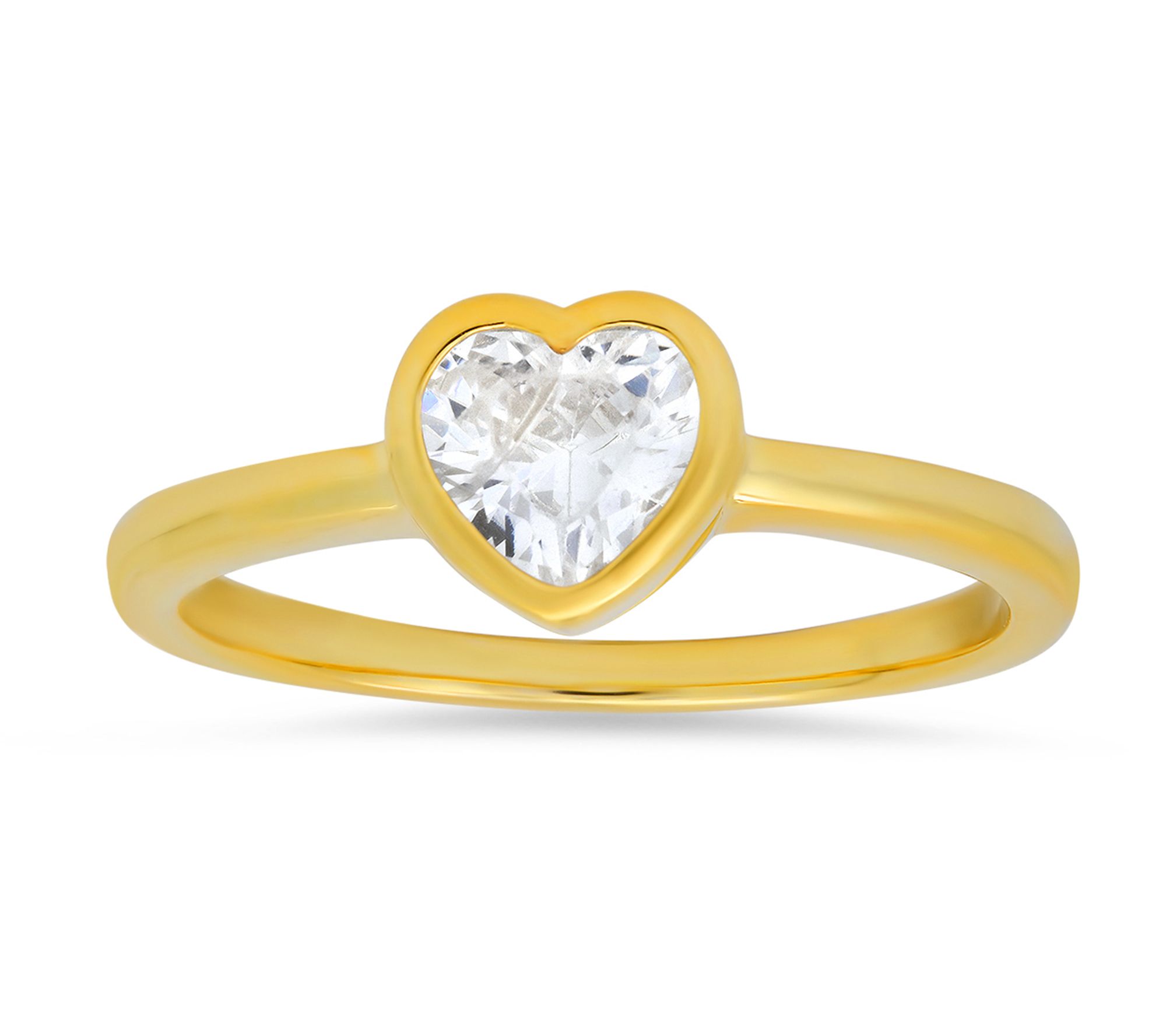 Sterling Silver Solitaire Heart Ring