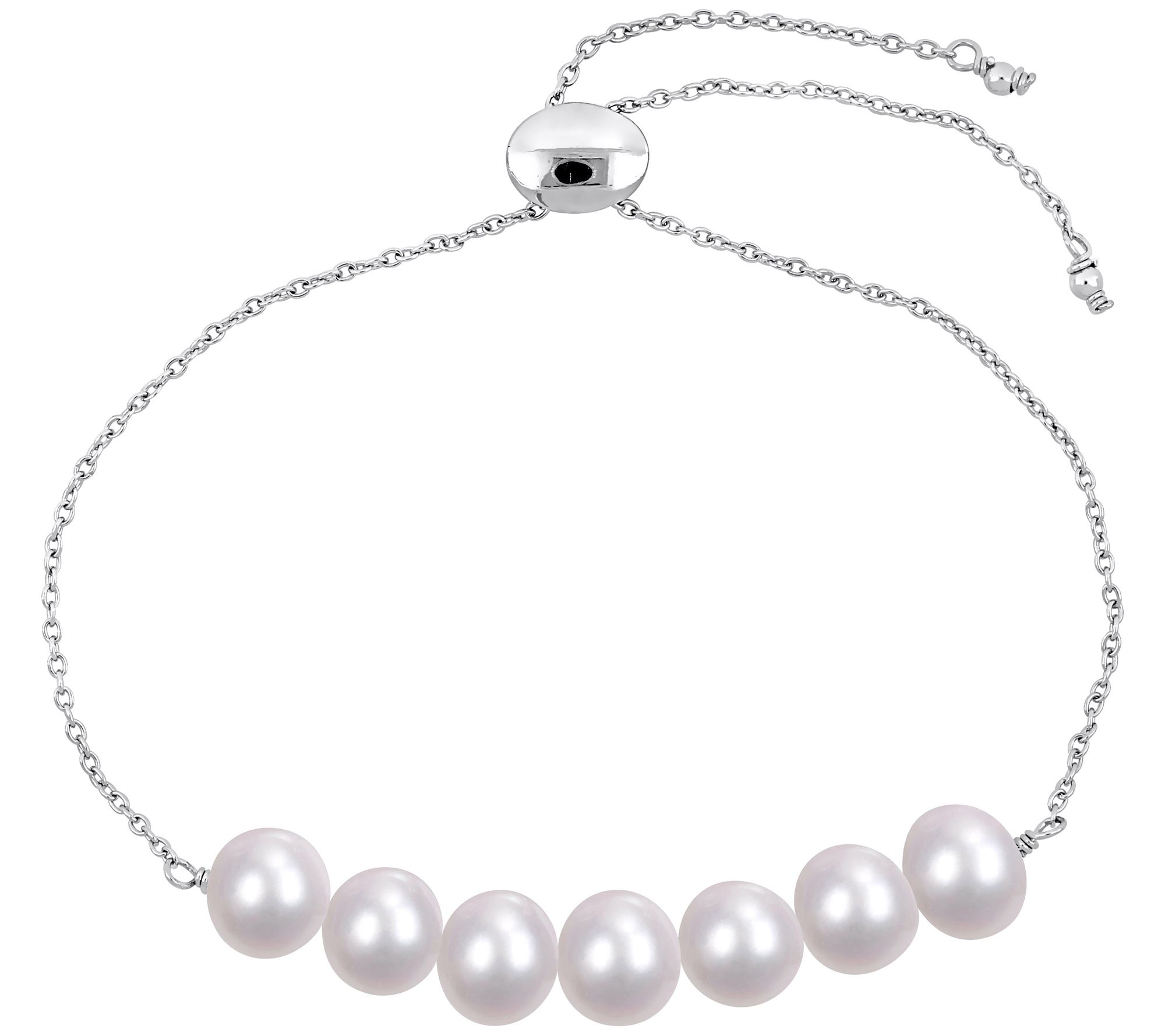 Affinity Cultured Pearl Adjustable Bracelet, Sterling Silver