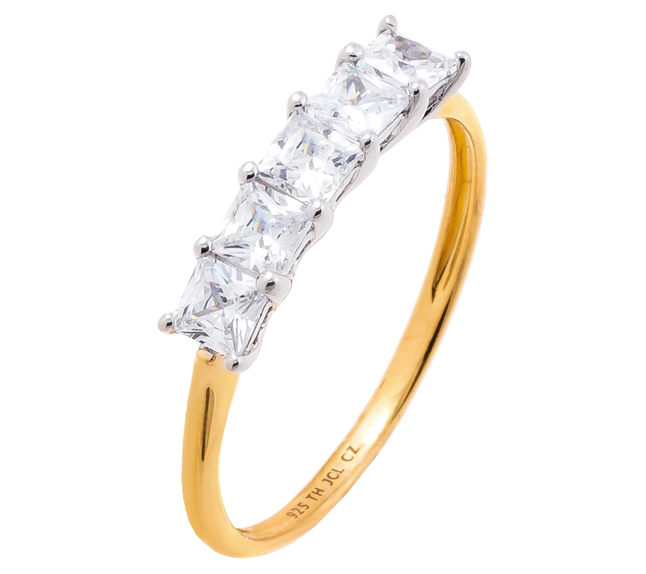 Diamonique 0.55 cttw 5-Stone Band Ring, Sterling Silver