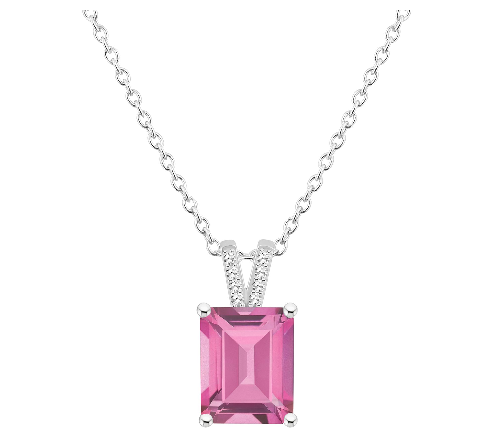 Affinity Gems Topaz & Diamond Pendant w/ Chain,Sterling