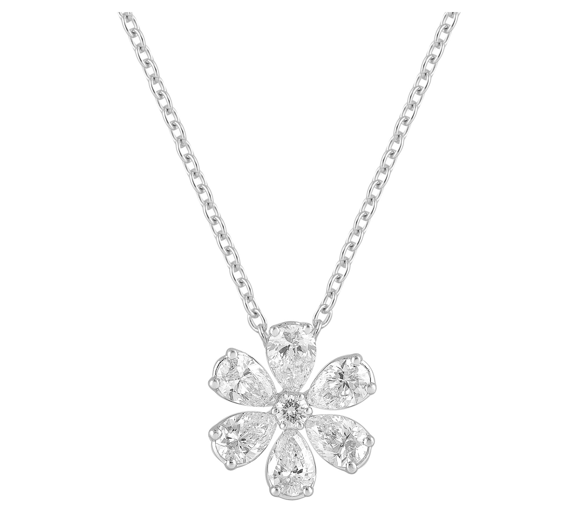 18k White Gold Diamond Four Leaf Clover Floral Station Bracelet 0.95ct