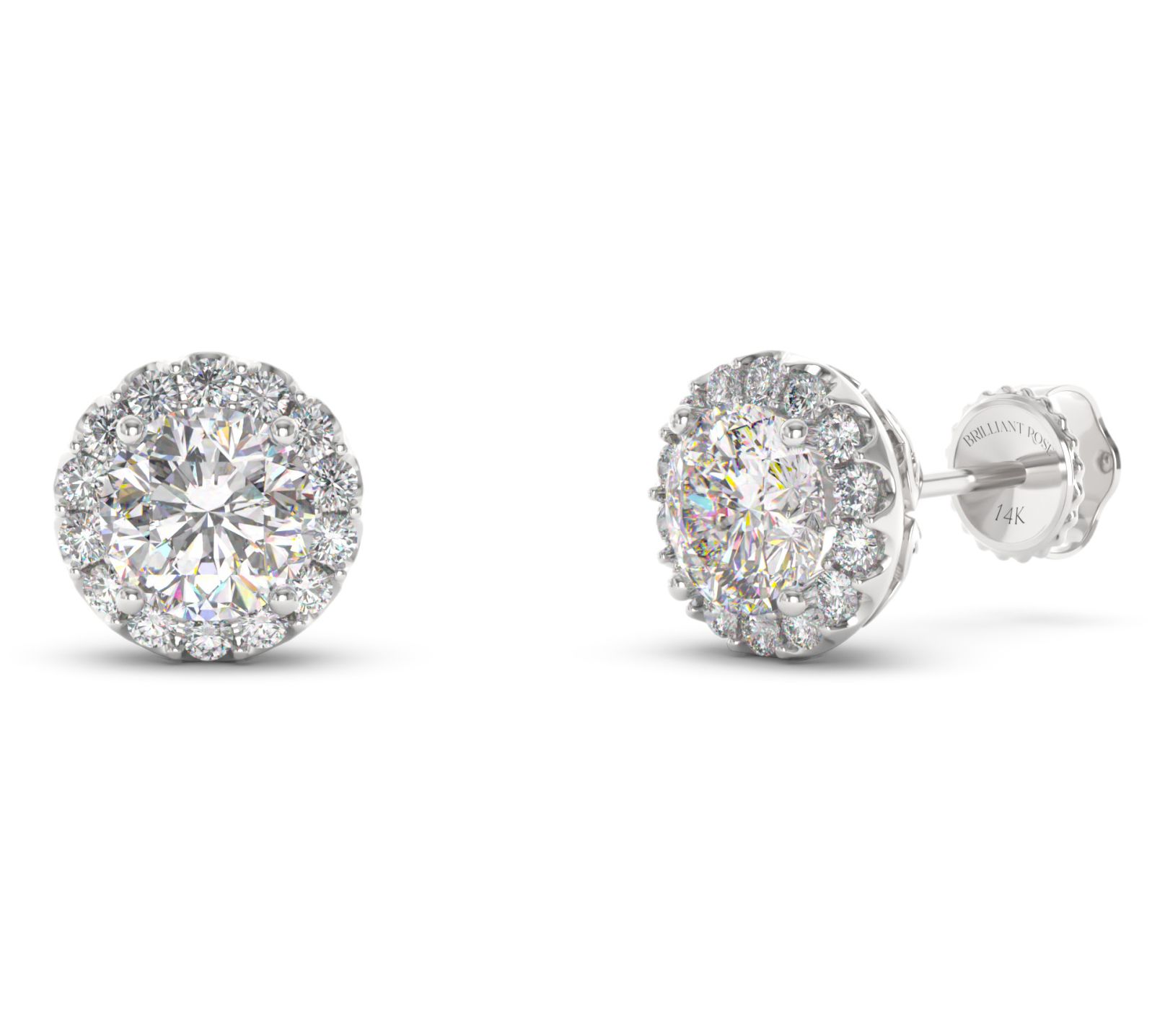 Brilliant Rose 2.50 cttw Lab Grown Diamond Stud Earrings, 14K