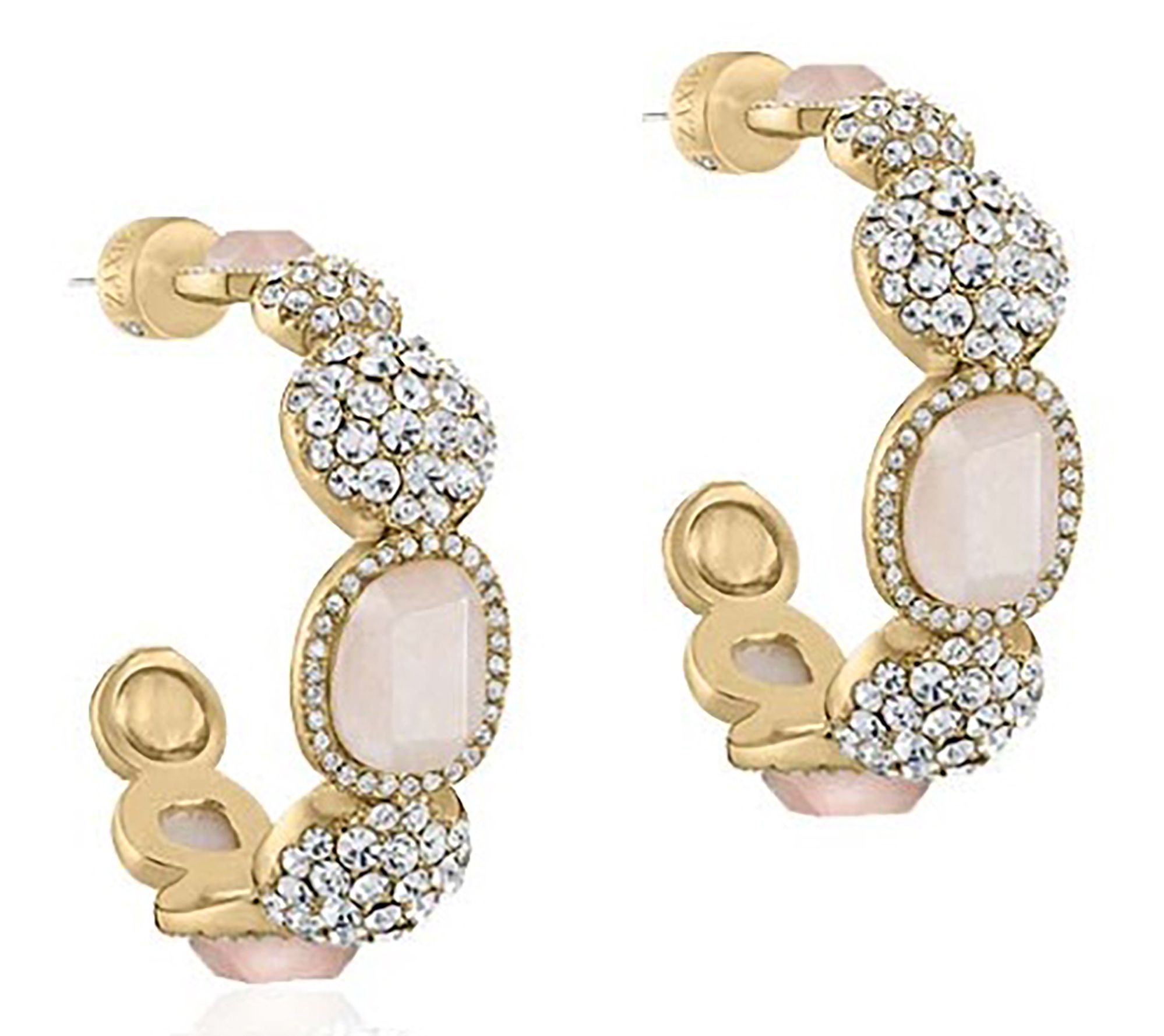 Zaxie By Stefanie Taylor Light Me Up Quartz Hoop Earrings