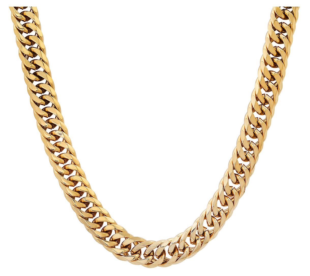 Steel By Design Men's 18K Gold Plated Curb LinkNecklace