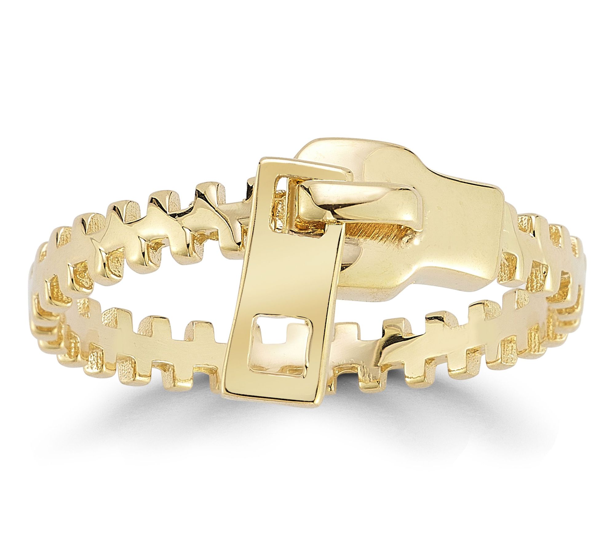 Italian Gold Zipper Band Ring, 14K