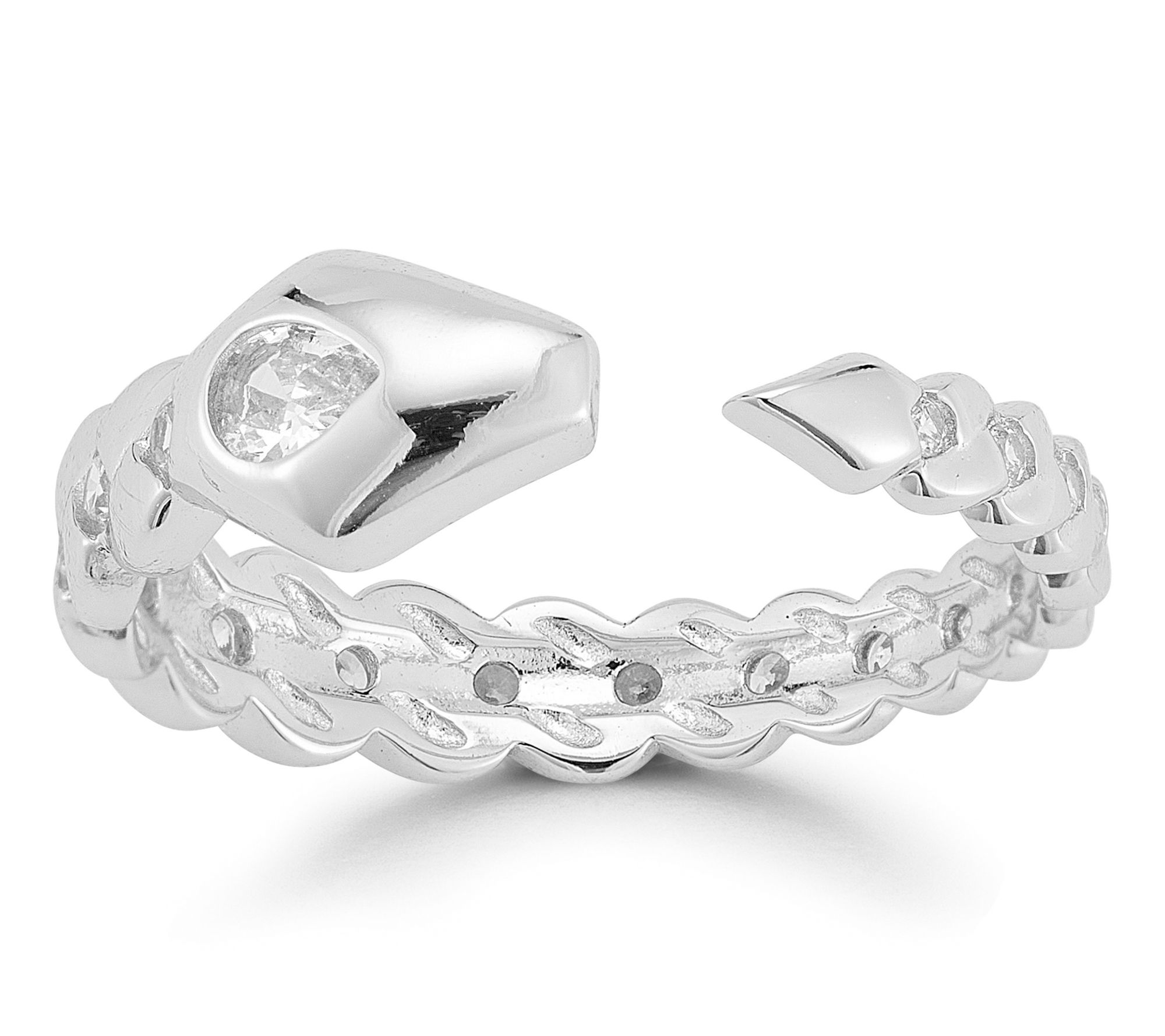 Sterlina Silver Braided Snake Cuff Ring, Sterling