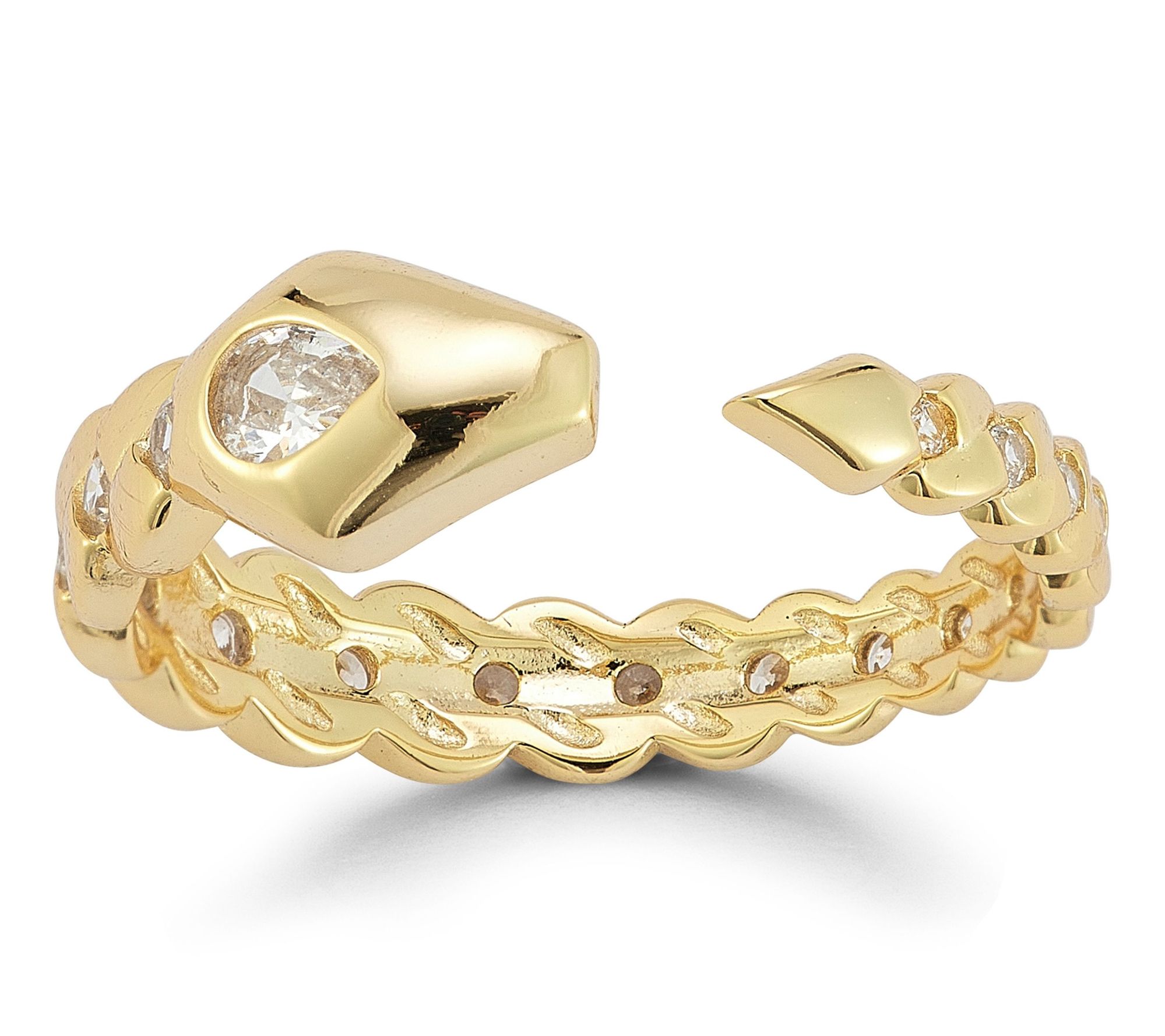 Sterlina Silver Braided Snake Cuff Ring, Sterling