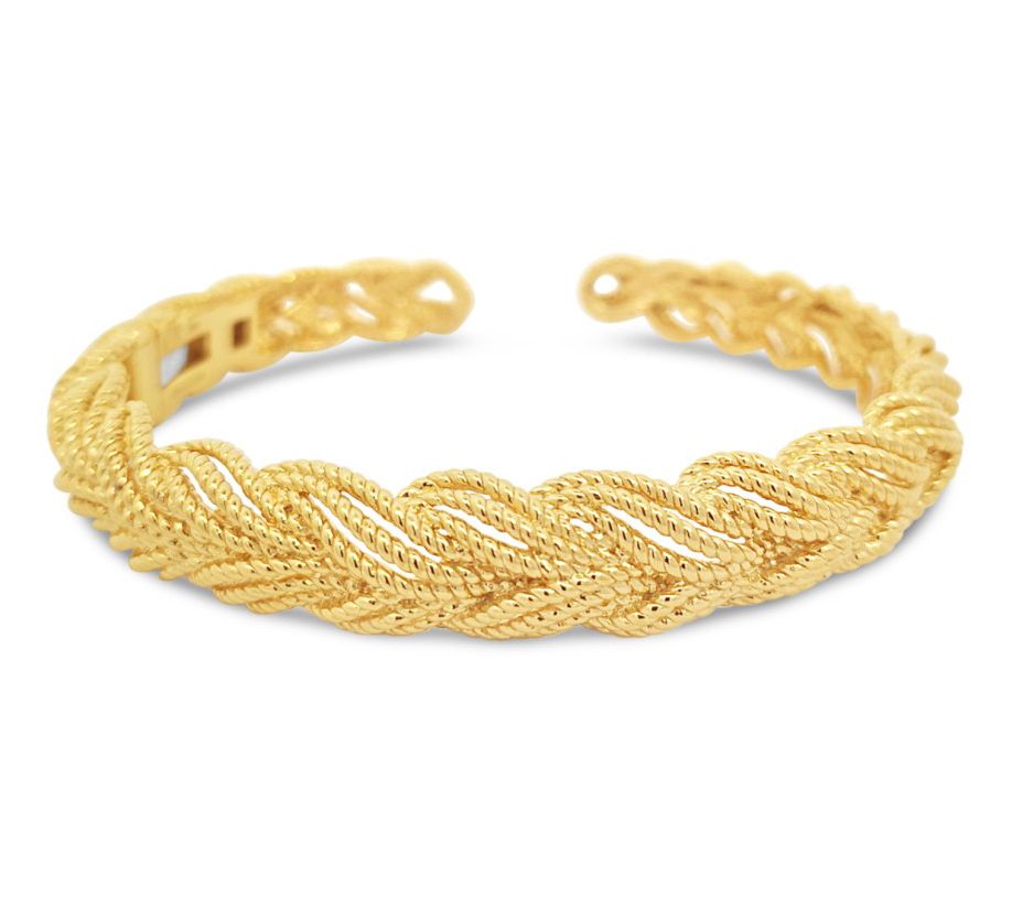 Tiffany Kay 14K Gold Clad Eyelit Hinged Cuff