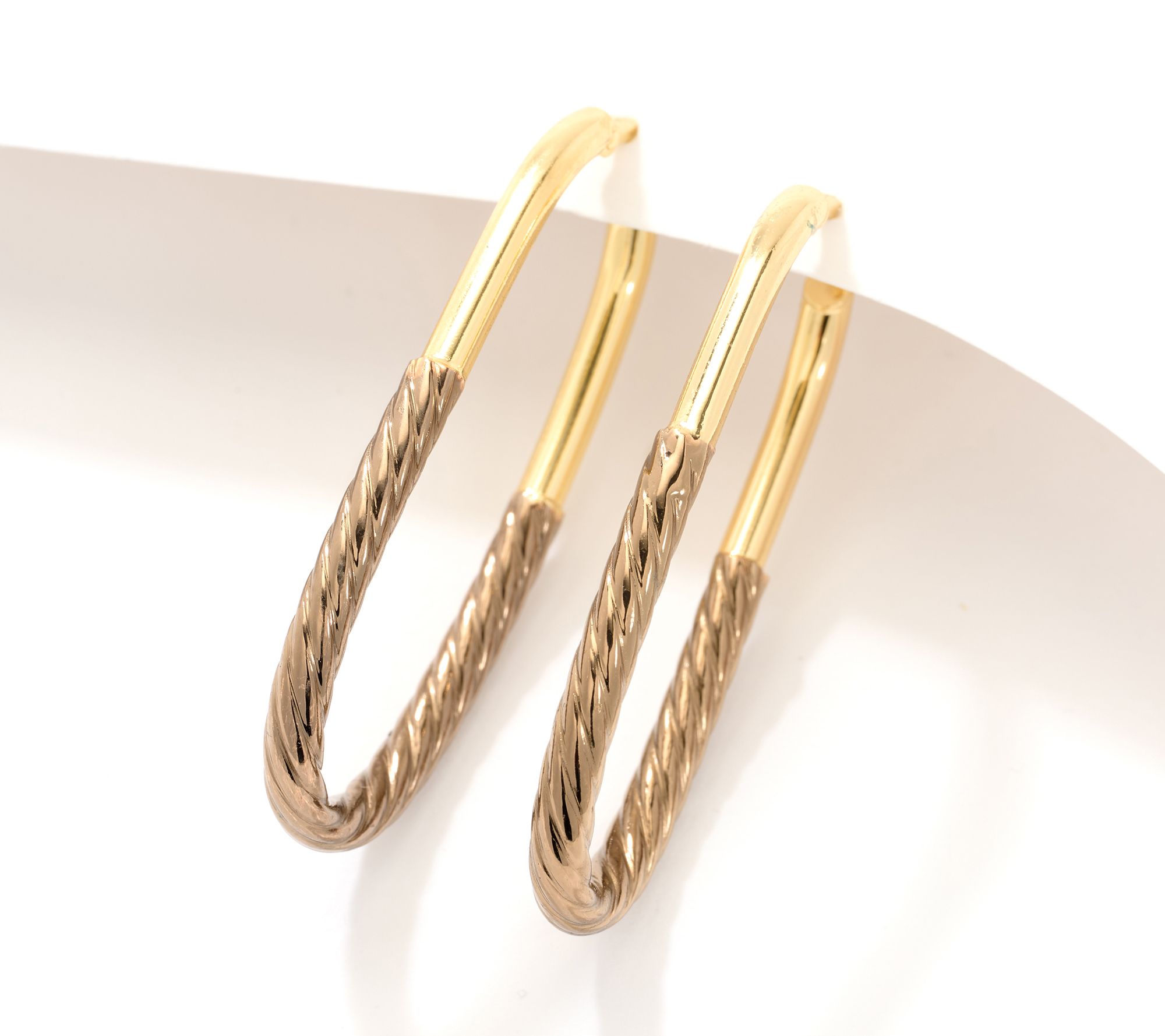 David Markstein Bronze Debut Double Texture Hoop Earrings