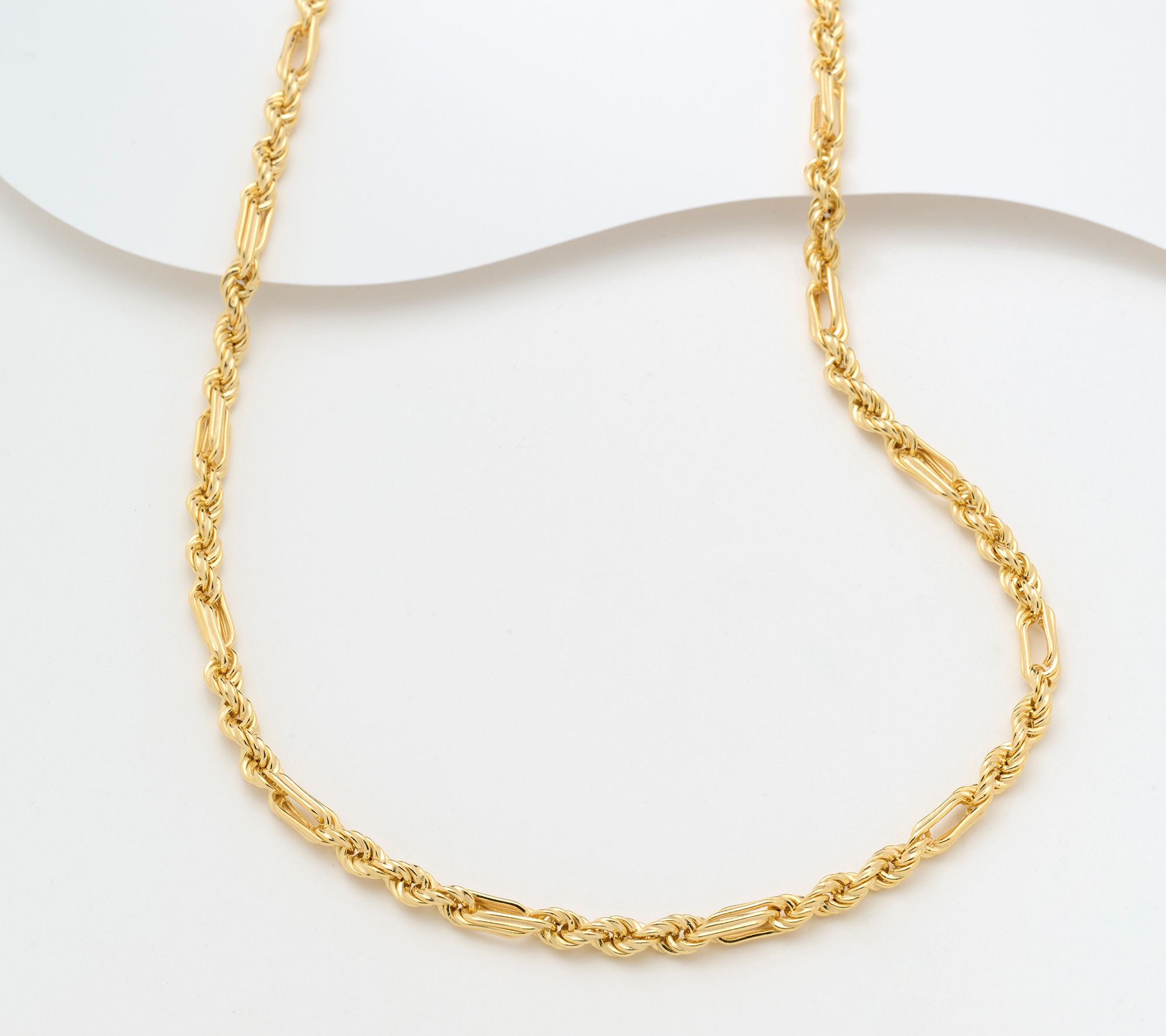 UltraFine 950 Silver Figarope Chain Magnetic Clasp 20" Necklace