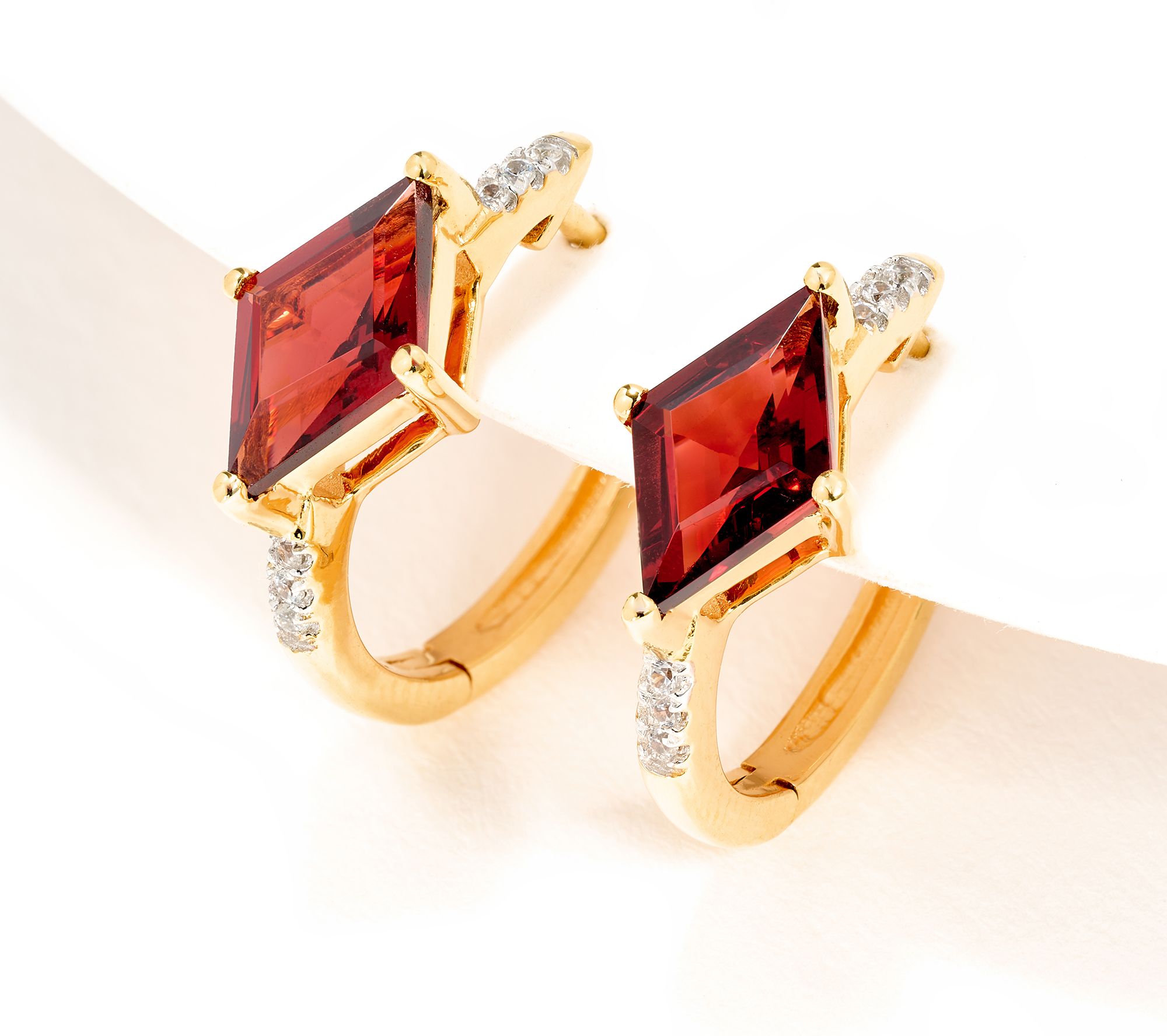 Affinity Gems Precious Gem & White Zircon Kite Cut Earrings, 14K