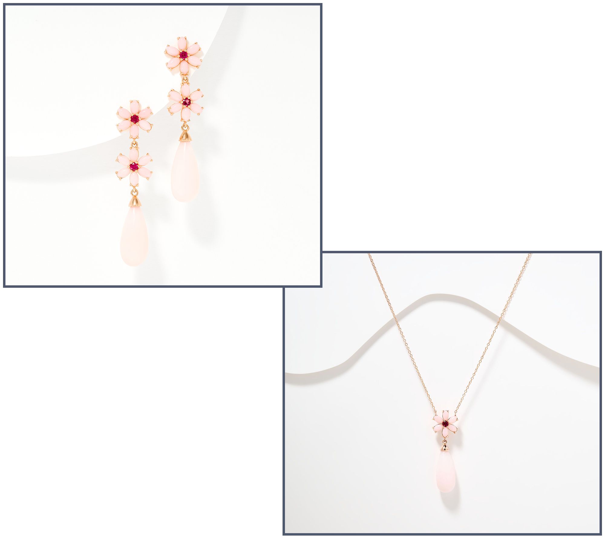 JEN by Jennifer Miller Briolette Pink Opal Necklace or Earrings