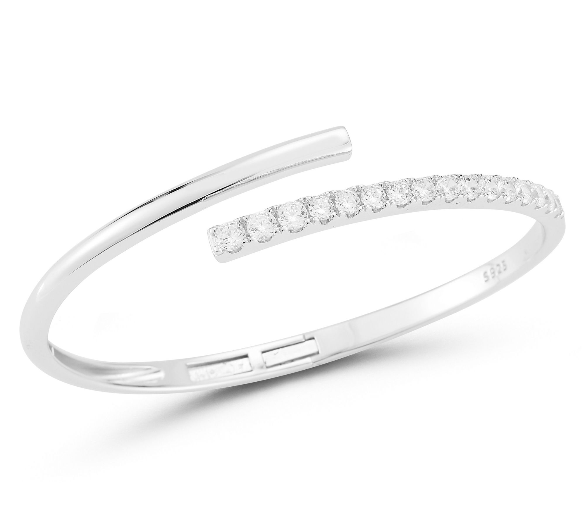 Rachel Zoe Pave Bypass Hinged Cuff, Sterling Silver