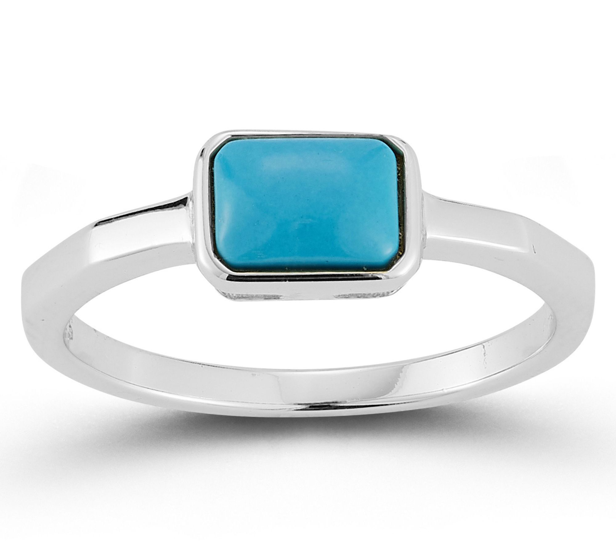 Rachel Zoe Simulated Turquoise Solitaire Ring,Sterling