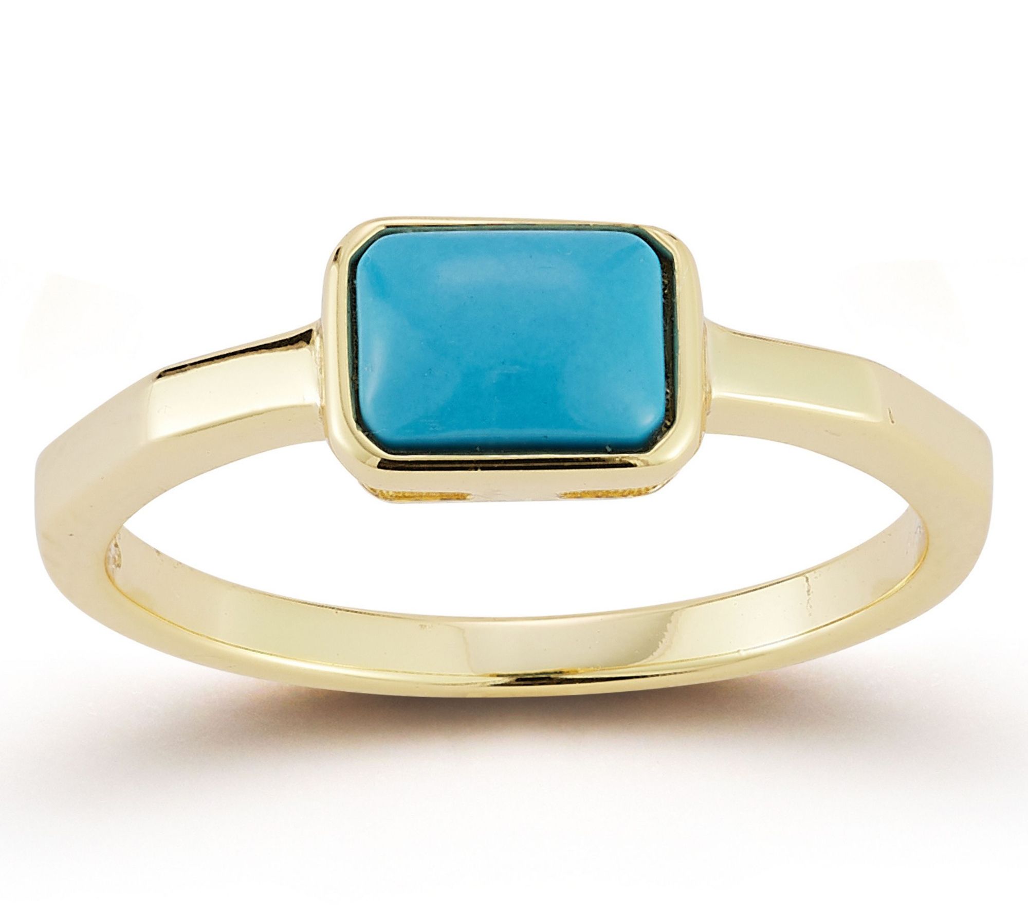Rachel Zoe Simulated Turquoise Solitaire Ring,Sterling