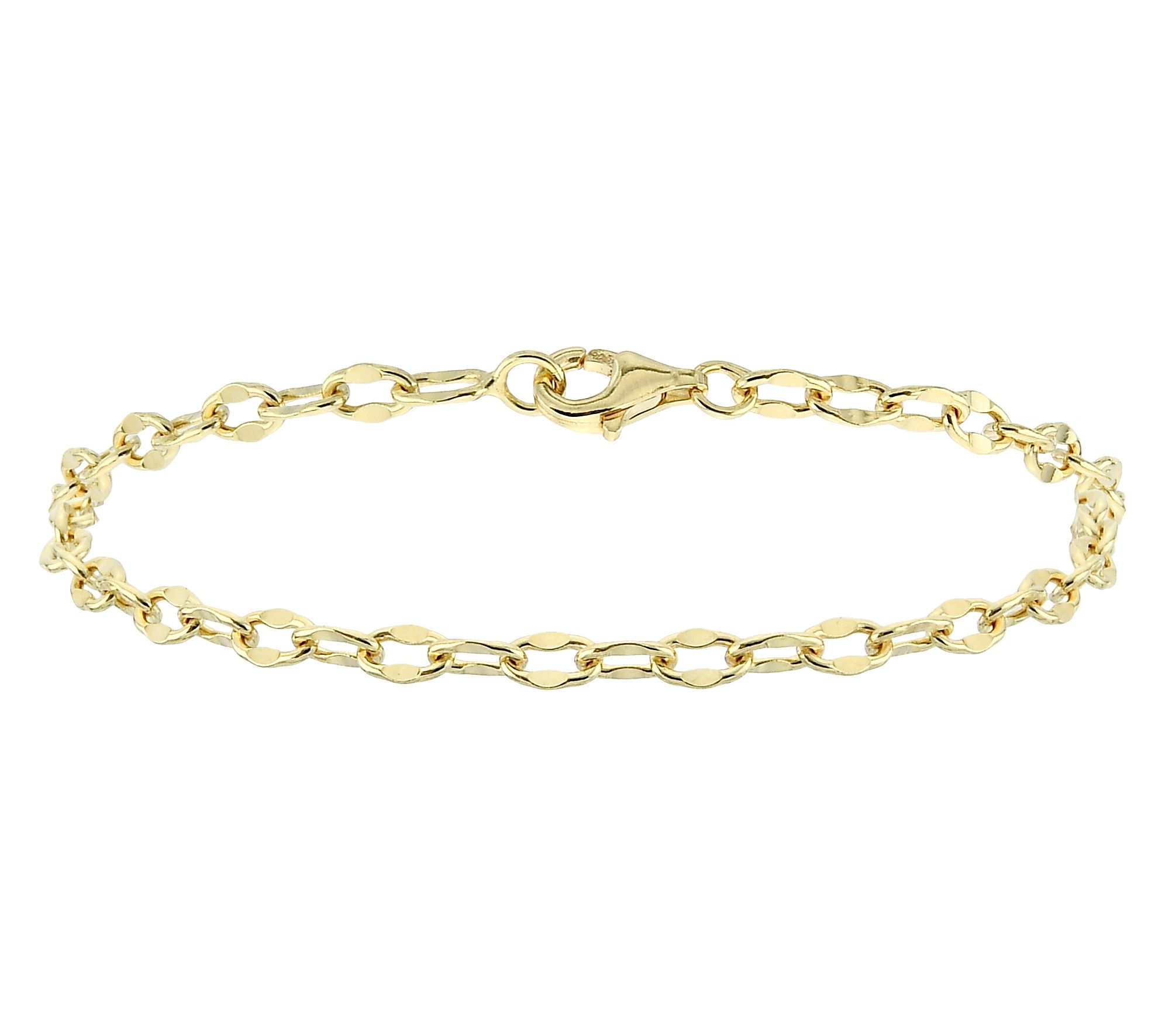 Silver Style 3.5mm Solid Mirror Link Chain Bracelet, Sterling