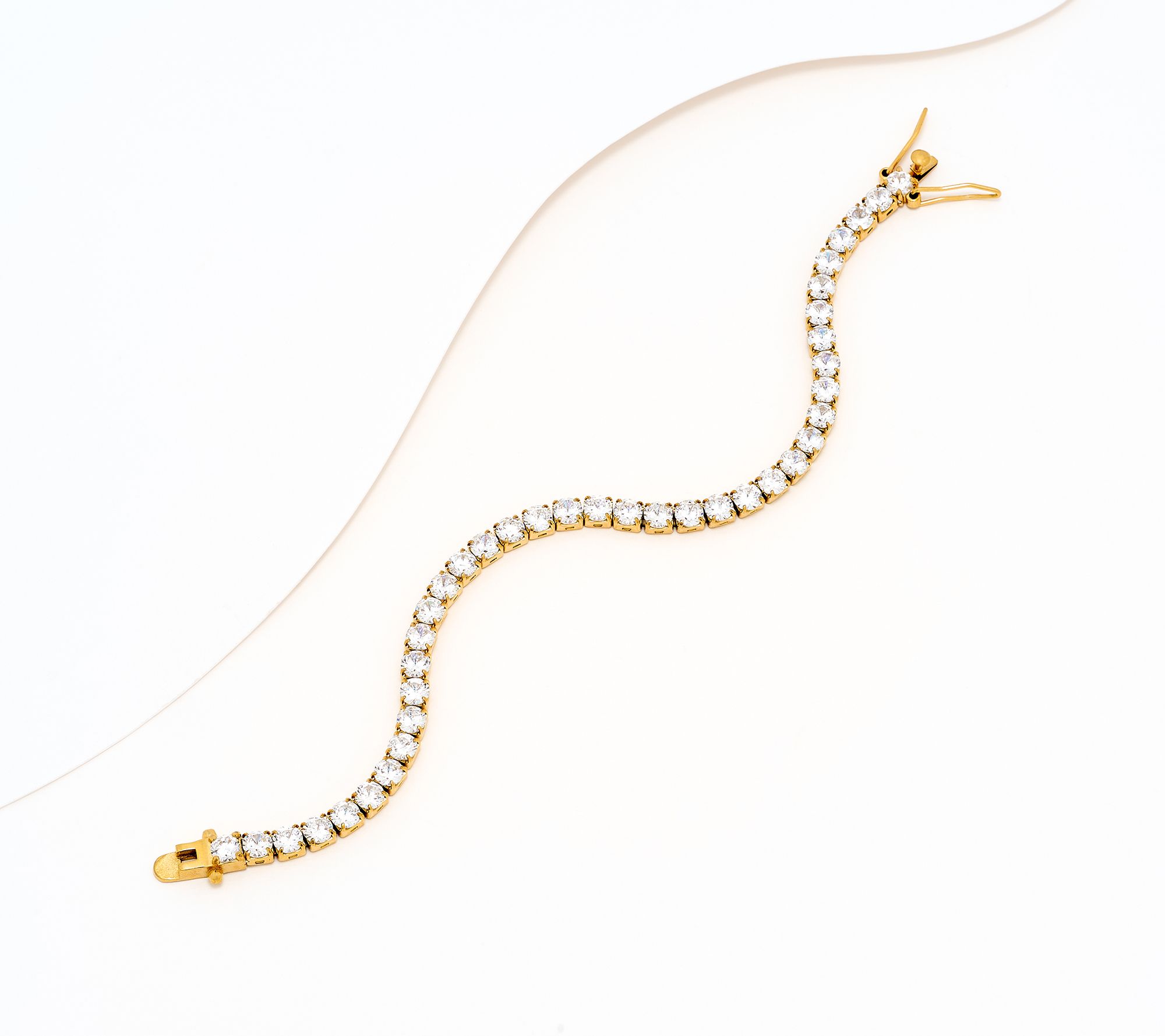  Steel by Diamonique Round Cut Tennis Bracelet