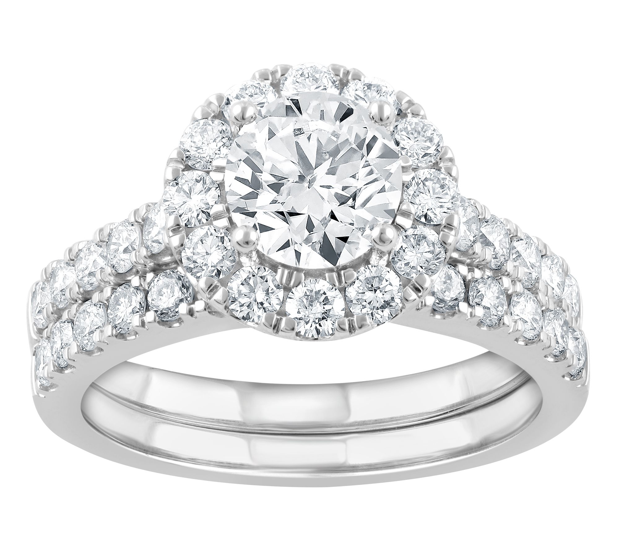 Fire Light 2.20 cttw Lab Grown Diamond Bridal Ring Set, 14K