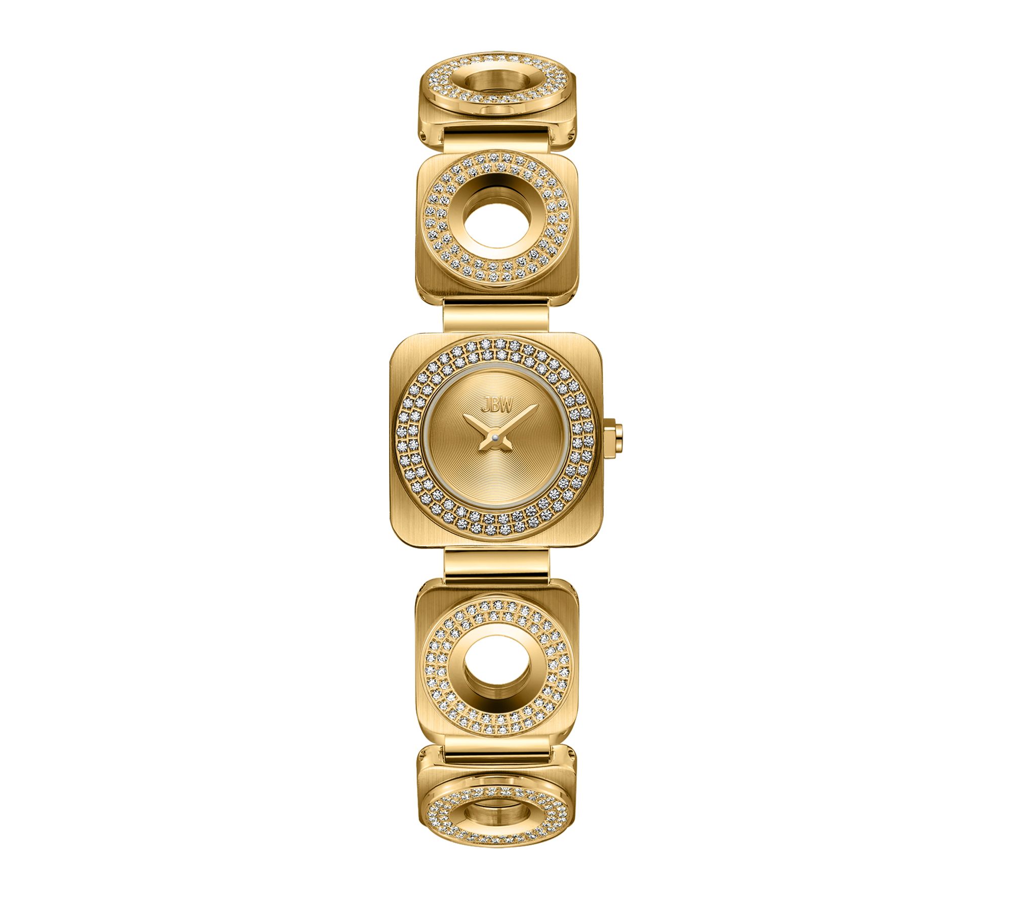 JBW Women's Chasm Crystal 18K Gold Plated Open Link Watch