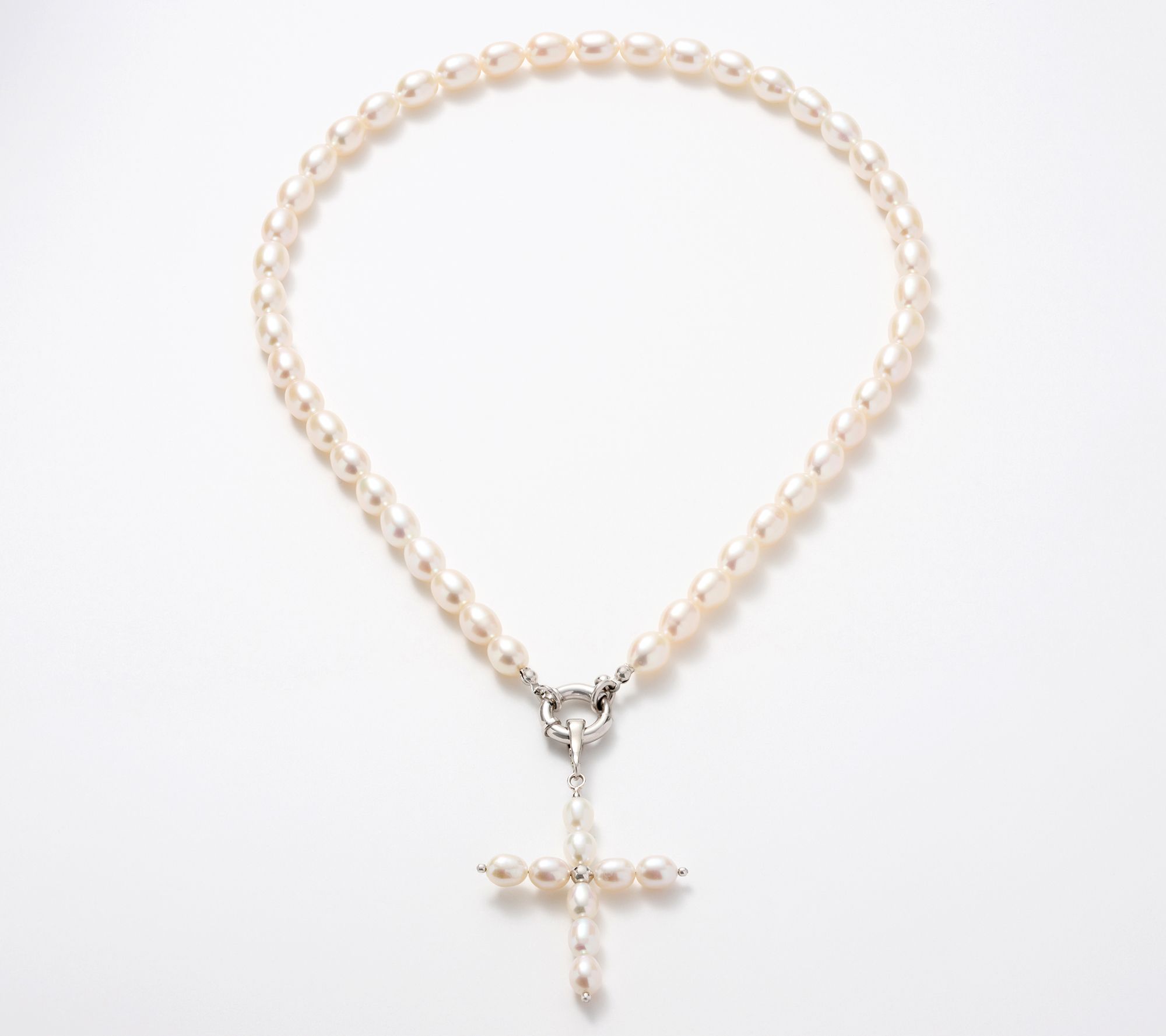 "As Is" Honora Bronze Cultured Pearl Cross Enhancer 18" Necklace