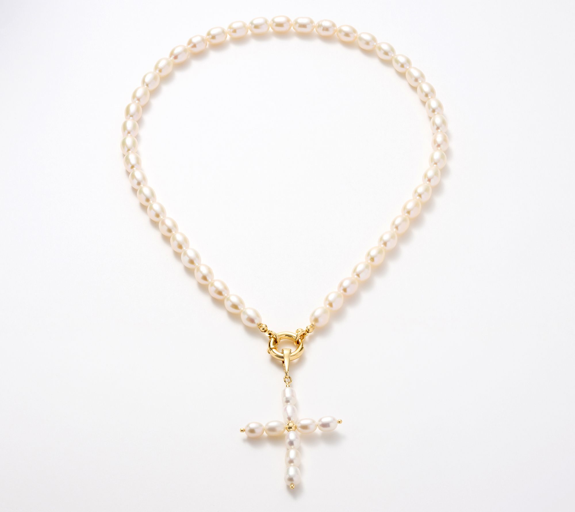 "As Is" Honora Bronze Cultured Pearl Cross Enhancer 18" Necklace