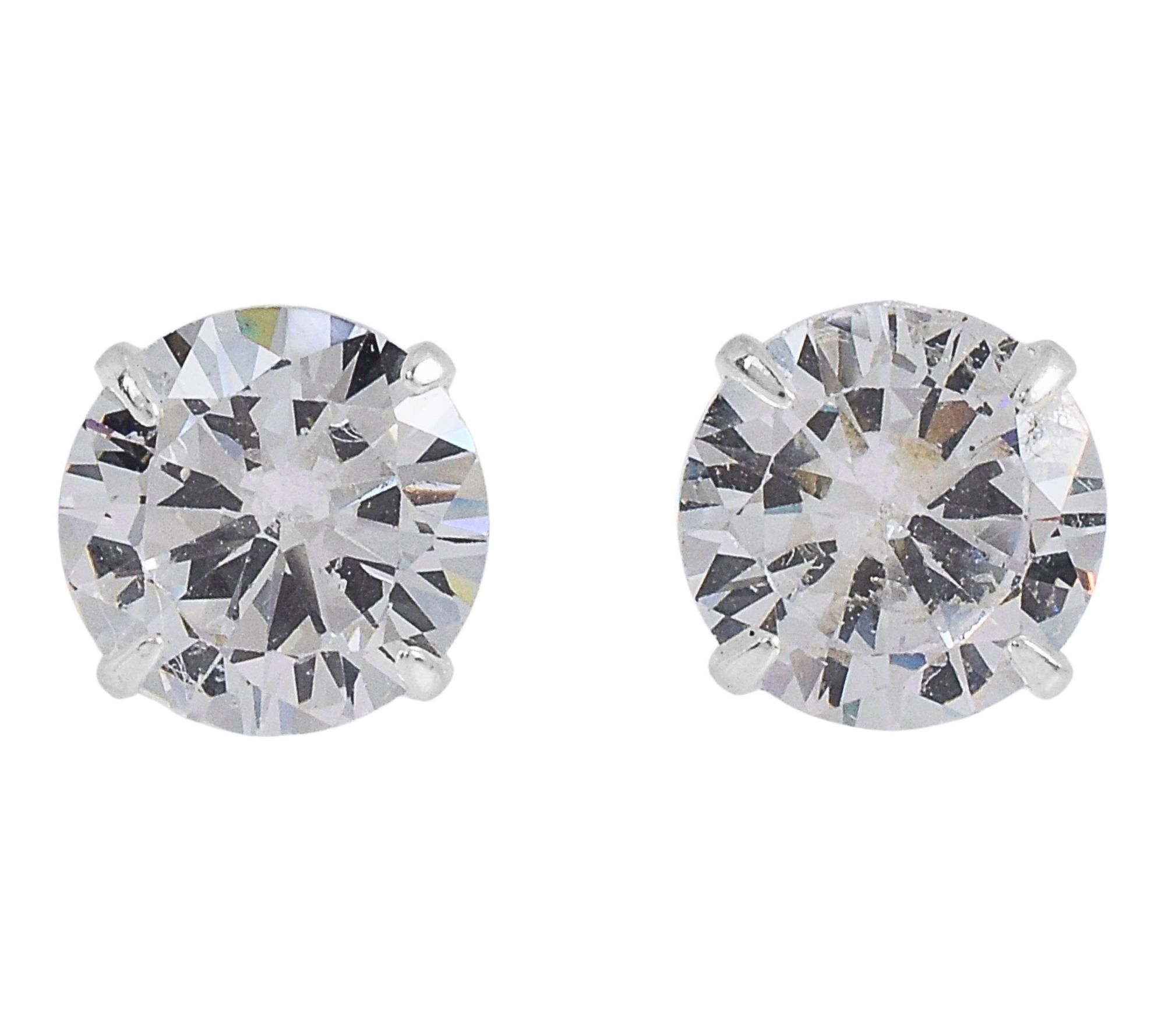 Diamonique 4.05 cttw Stud Earrings, Sterling Silver