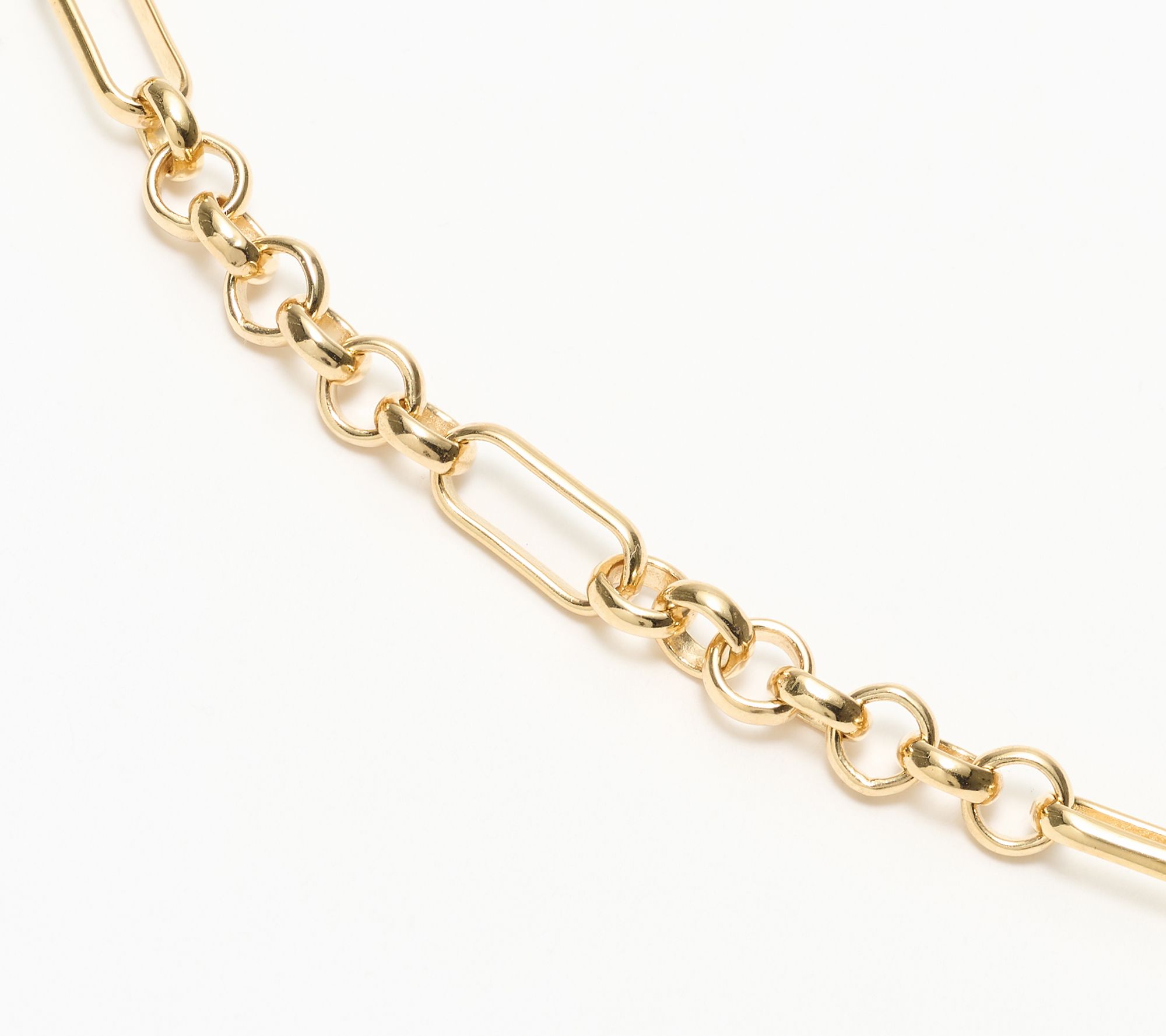 Christian James by Scott Grimes 14K Clad Rolo & Signature Link Necklace 16.0g