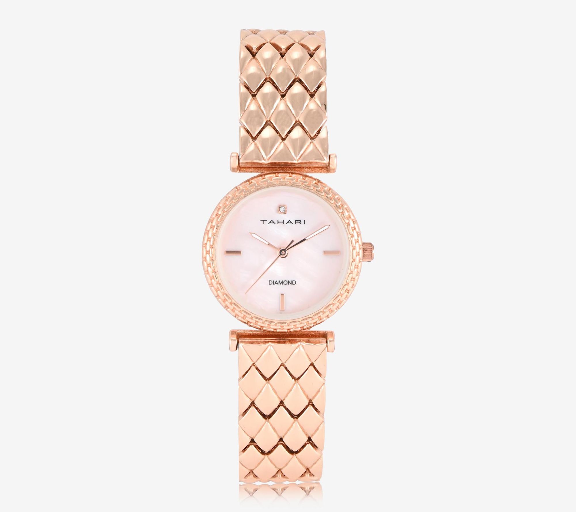 Tahari Women's Rosetone Diamond Accent Watch