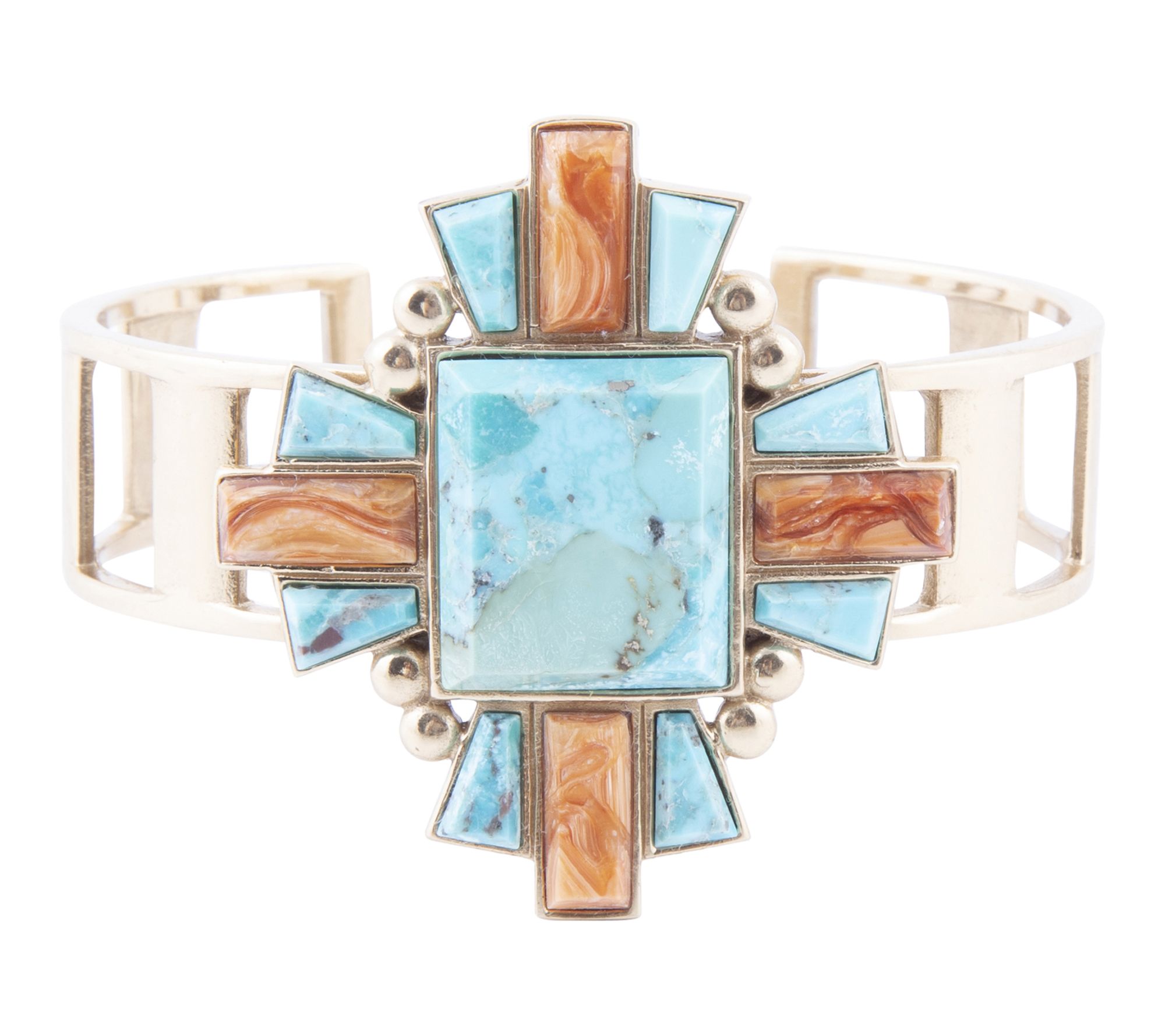 Barse Artisan C rafted Santa Fe Turquoise & Op al Cuff Bracele