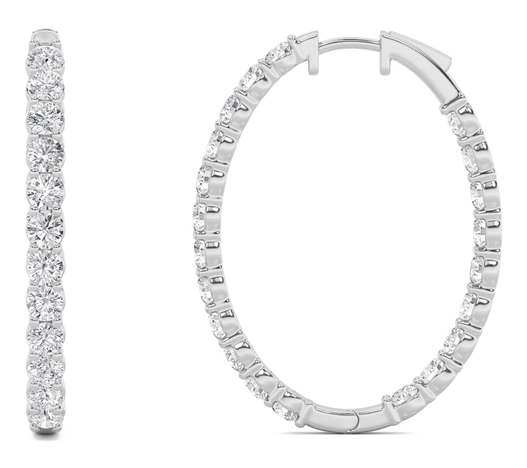 Fire Light 5.00 cttw Lab Grown Diamond Hoop Earrings, 14K Gold