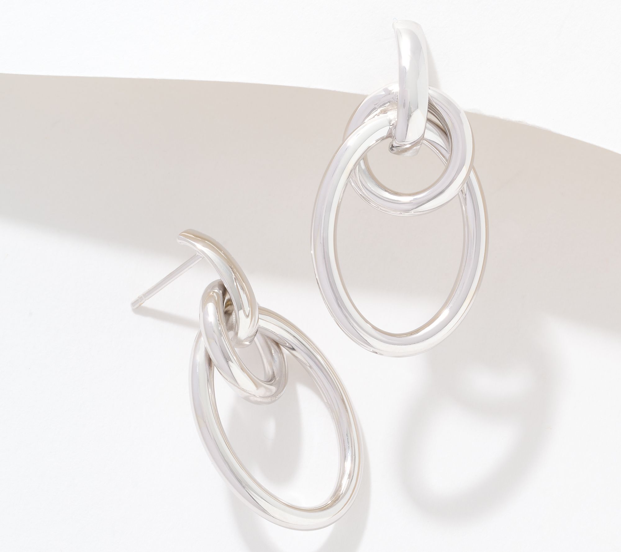 "As Is" EternaGold Double Oval Dangle Drop Earrings, 14K